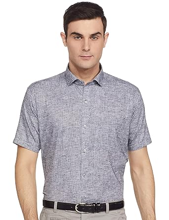 Men's Cotton Linen Formal Half Sleeves Shirt