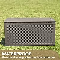 Vista 4 de Devoko Caja de almacenamiento de cubierta de 100 galones, impermeable, grande, de resina, para interior y exterior, con cierre, para cojines