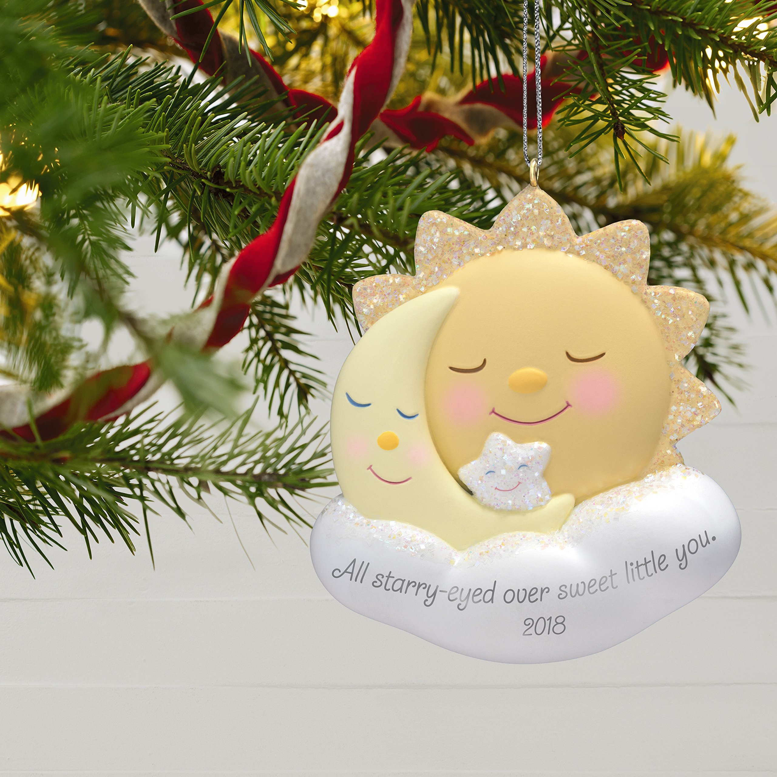 Hallmark Keepsake 2018 rok daty, gwiaździste oczy nad tobą, księżycem i gwiazdą, nowi rodzice