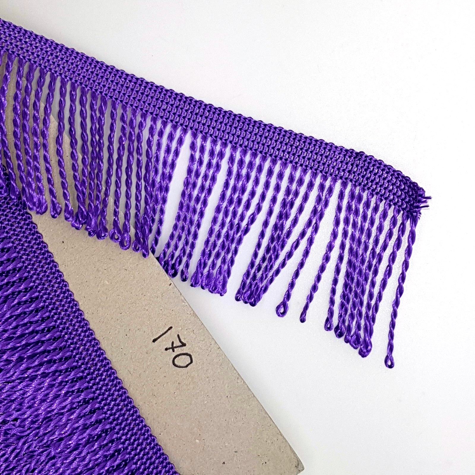 Fringe Tassel Trim, 25 metres x 60 mm Wide for Dance Dresses, Curtains, Lamps, Trimmings, Bags, Costumes, DIY (Lilac 170)