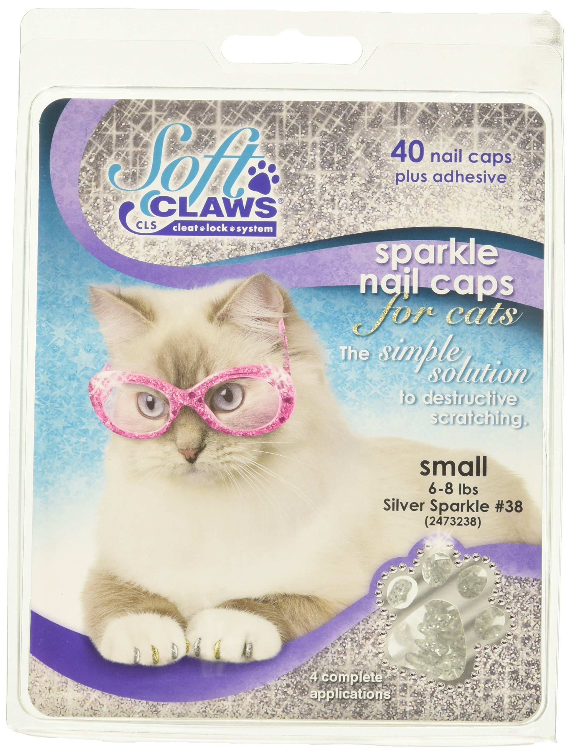 Feline Soft Claw Nail Caps S SLV Sprk