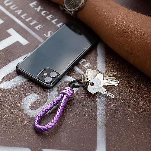 Miniatura 4 de SERASAR Leather Keychain Strong - with Additional Stainless Steel Key Ring for Small Keys - with Gift Box