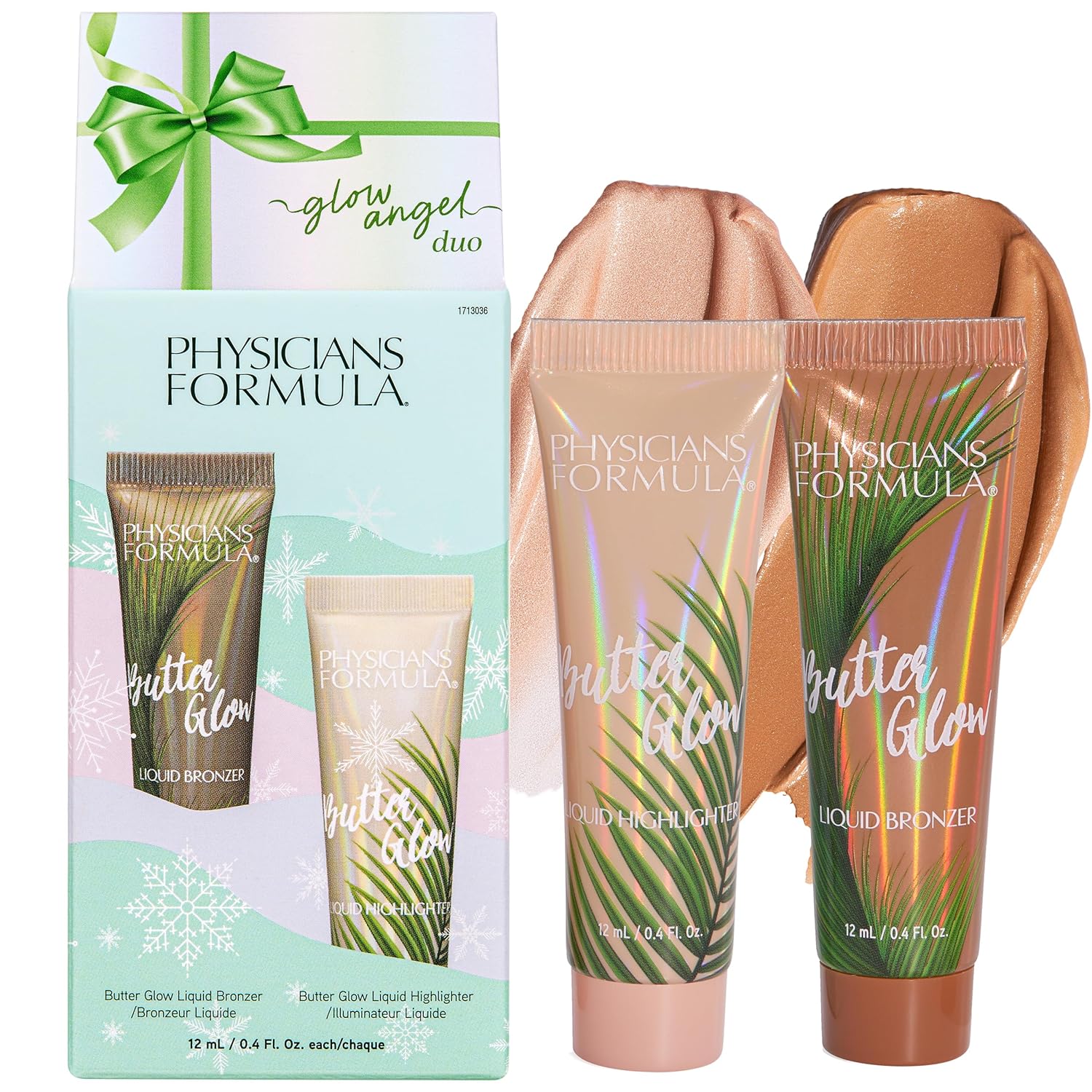 Physicians Formula Glow Angel Duo - Butter Glow Liquid Bronzer & Highlighter with Murumuru Butter, Hydrating & Illuminating Holiday Gift Set, Cruelty Free & Vegan