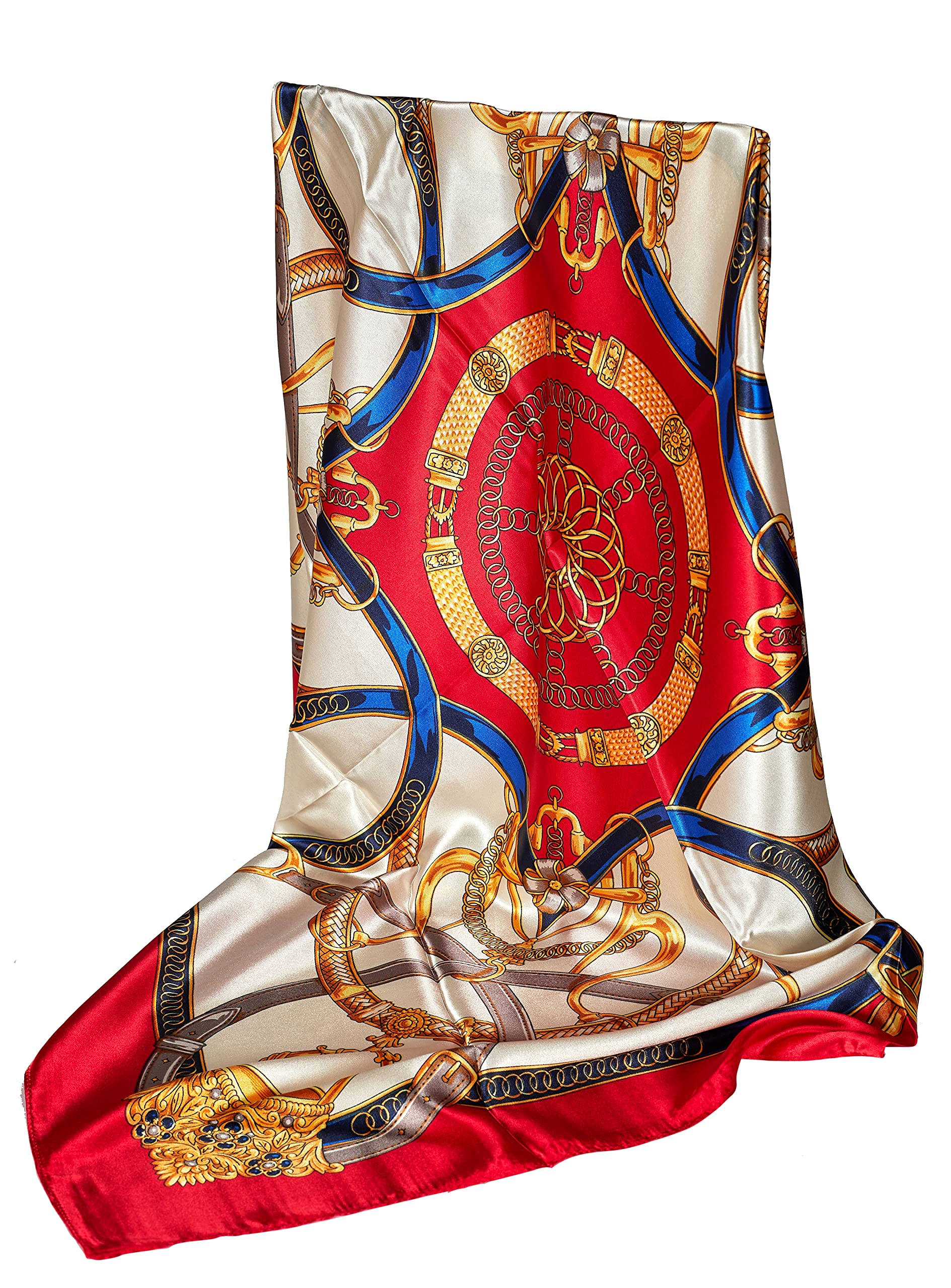 GLORIS Seidenschal Damen Elegante 90x90cm Seidentuch Haare Seidentuch Halstuch Damen Seide Elegant Satintuch Halstuch Seide Bandana Tuch Kopftücher Scarf