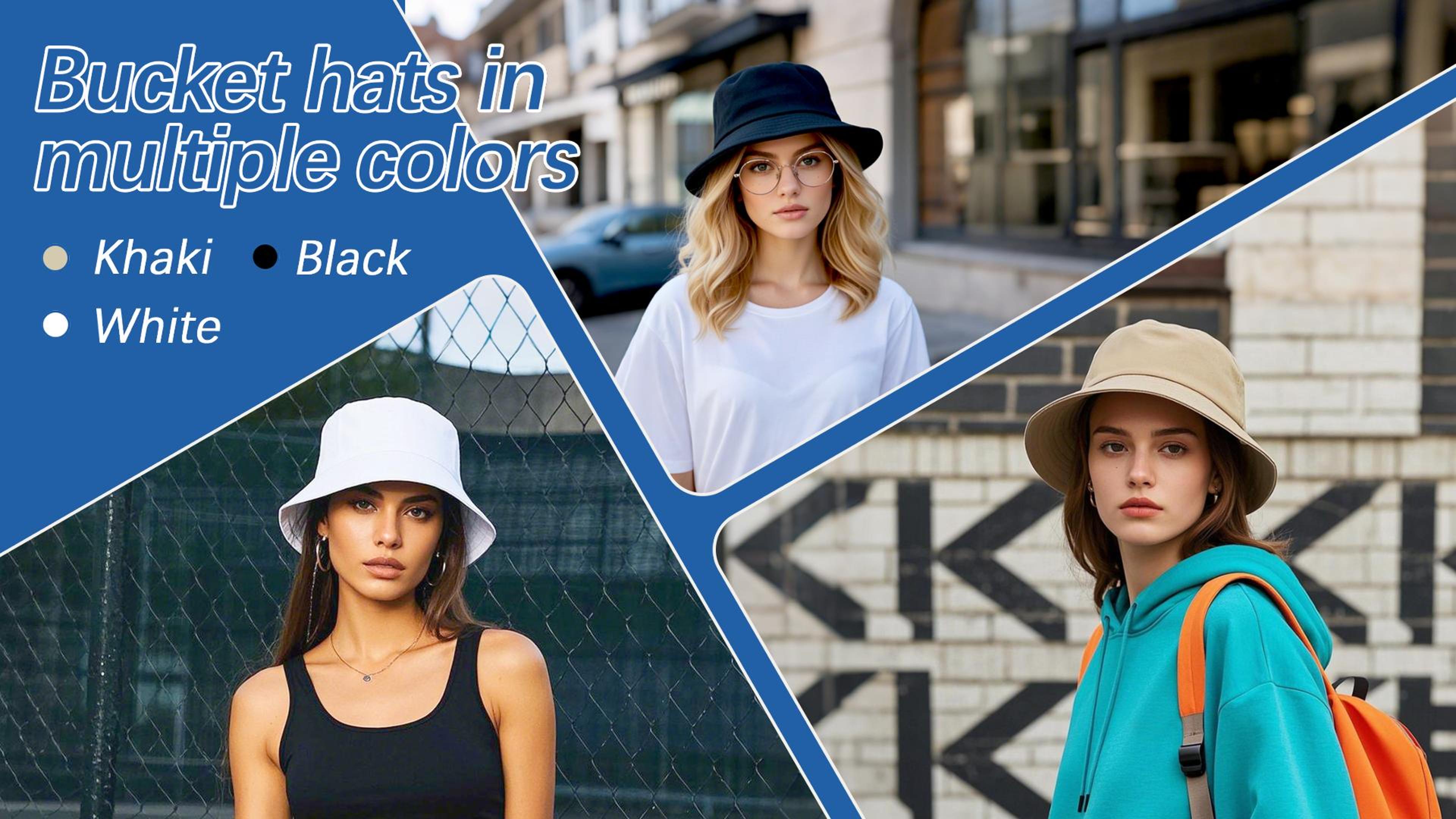 Bucket Hats Bulk Solid Color DIY Blank Hat Bucket Hats miniatura 7