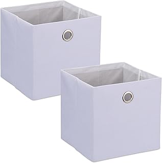 Relaxdays Caja de Almacenamiento Cajas Almacenaje Cuadradas, Cestos Organizadores Tela, Set de 2, 30, 5x30,5 cm, Plegables, Color a Elegir, Papel, 30.5 x 30.5 x 30 cm