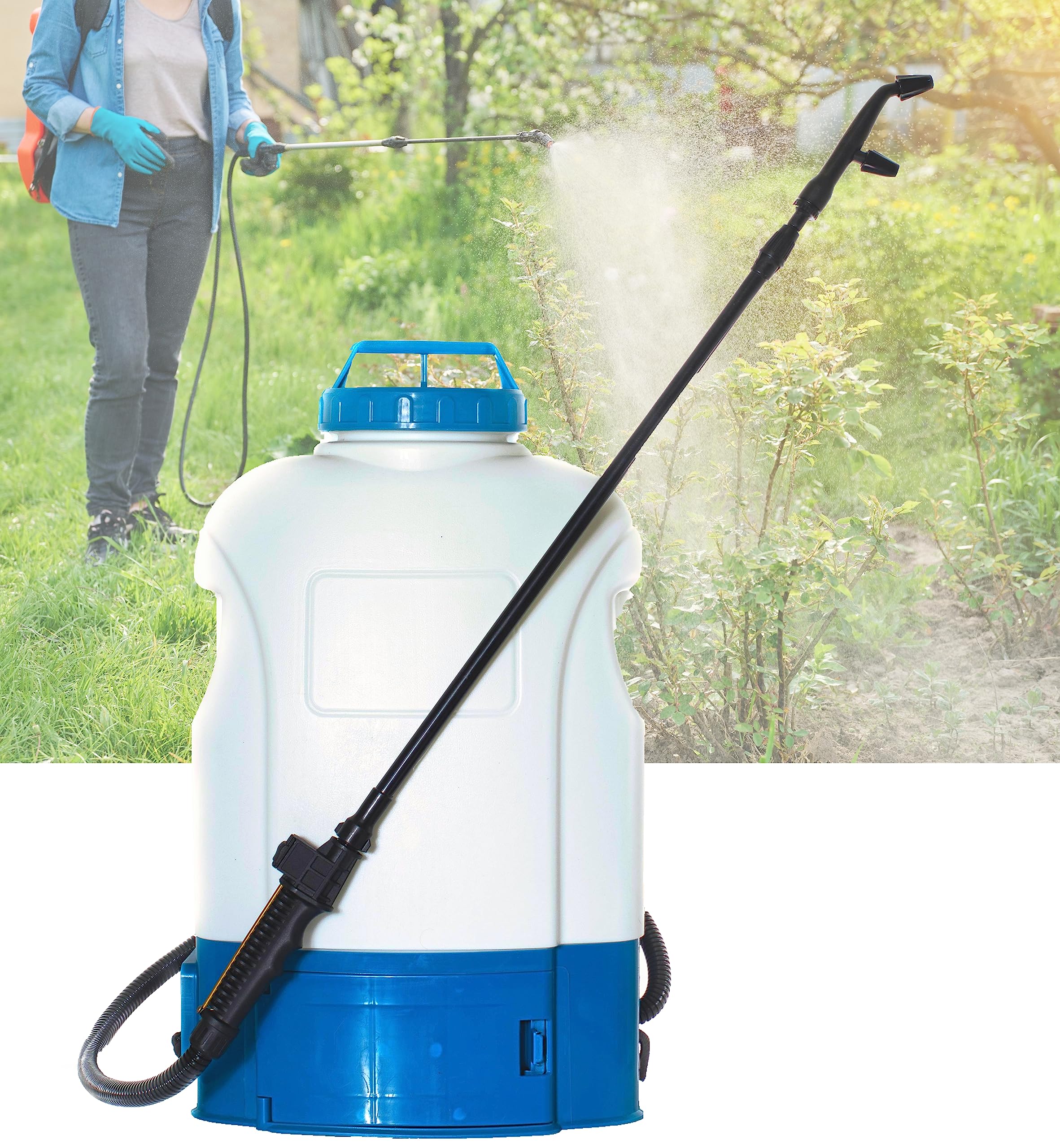 Premium 5.25-Gallon Portable Backpack Sprayer | 12V Battery-Powered, Long Battery Life | Adjustable Nozzles | Durable Construction | Versatile for Gardening, Pest Control | Value for Money