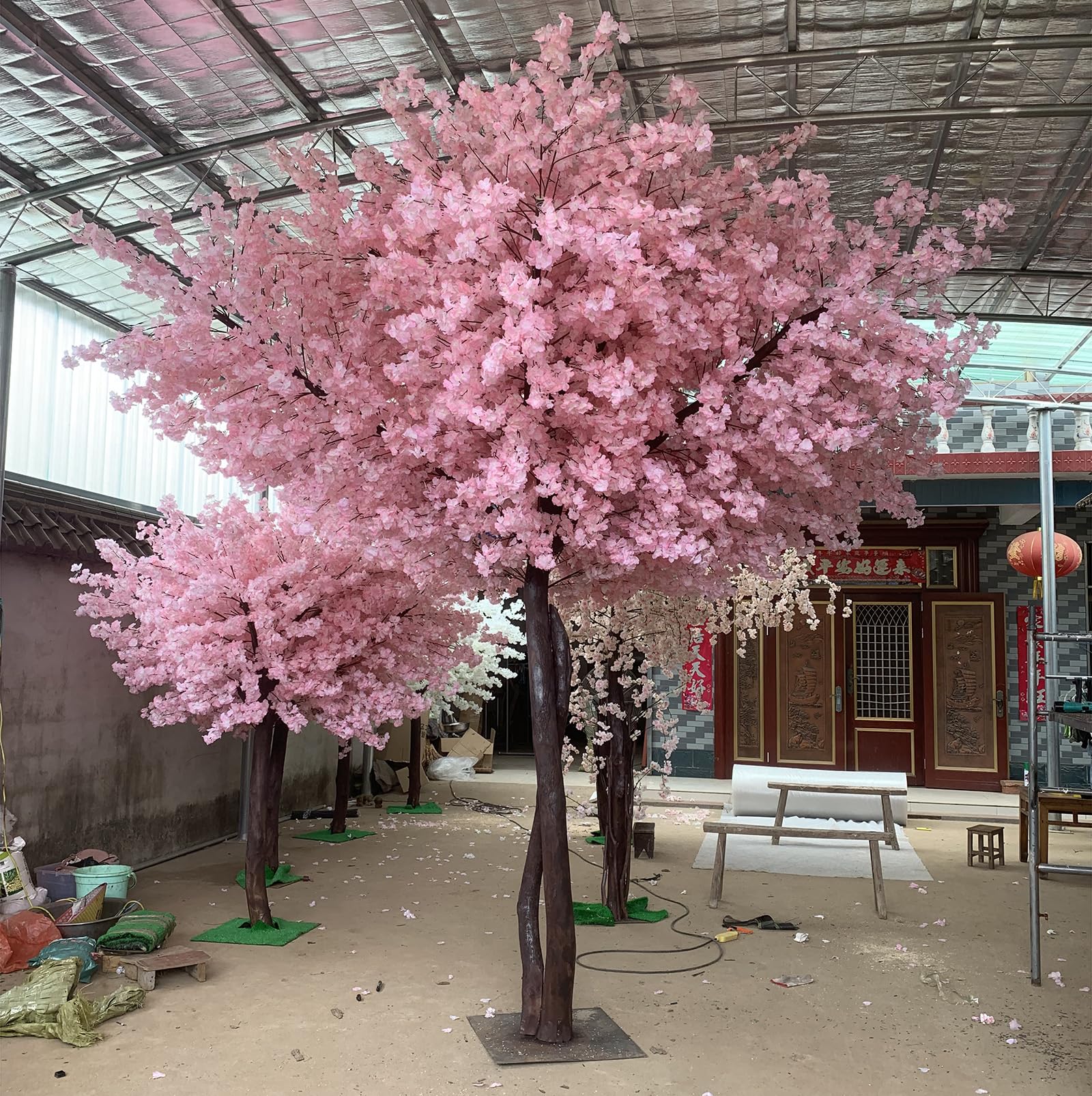 Cherry Blossom Tree Artificial Cherry Blossom Trees Fake Cherry Blossom Tree Indoor Outdoor Home Office Party Wedding,B,251x201cm/8.2x6.6ft