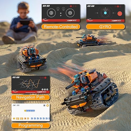 Miniatura 4 de Juguetes de construcción STEM para niños de 6 a 14 años, kit de construcción de robot STEM 5 en 1 para niños, control remoto y por aplicación, juego