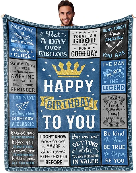 Nuritus Birthday Gifts for Men, Men Gifts for Birthday, Man Birthdays Gift Ideas, Funny Birthdays Gift for Man, Cool Birth Present for Him Blanket 50"X60"