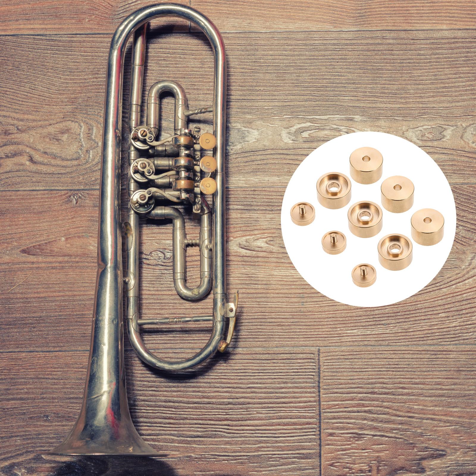 Accessori per Strumenti Musicali Pulsanti dello Strumento in Ottone Completo Piccolo Copertura Superiore e Inferiore, Pistone per Tromba, Pulsanti delle Dita per Manutenzione e