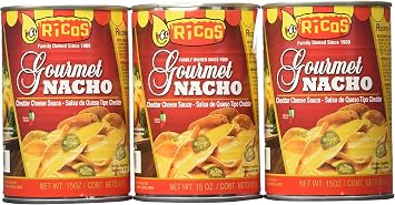 Ricos Gourmet Nacho Cheddar Cheese Sauce with Jalapenos Pack of 3 15 oz Cans