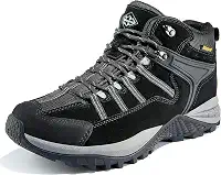 Botas masculinas impermeáveis para caminhadas e inverno, botas de neve, antiderrapantes, sapatos de trabalho, Preto, 10
