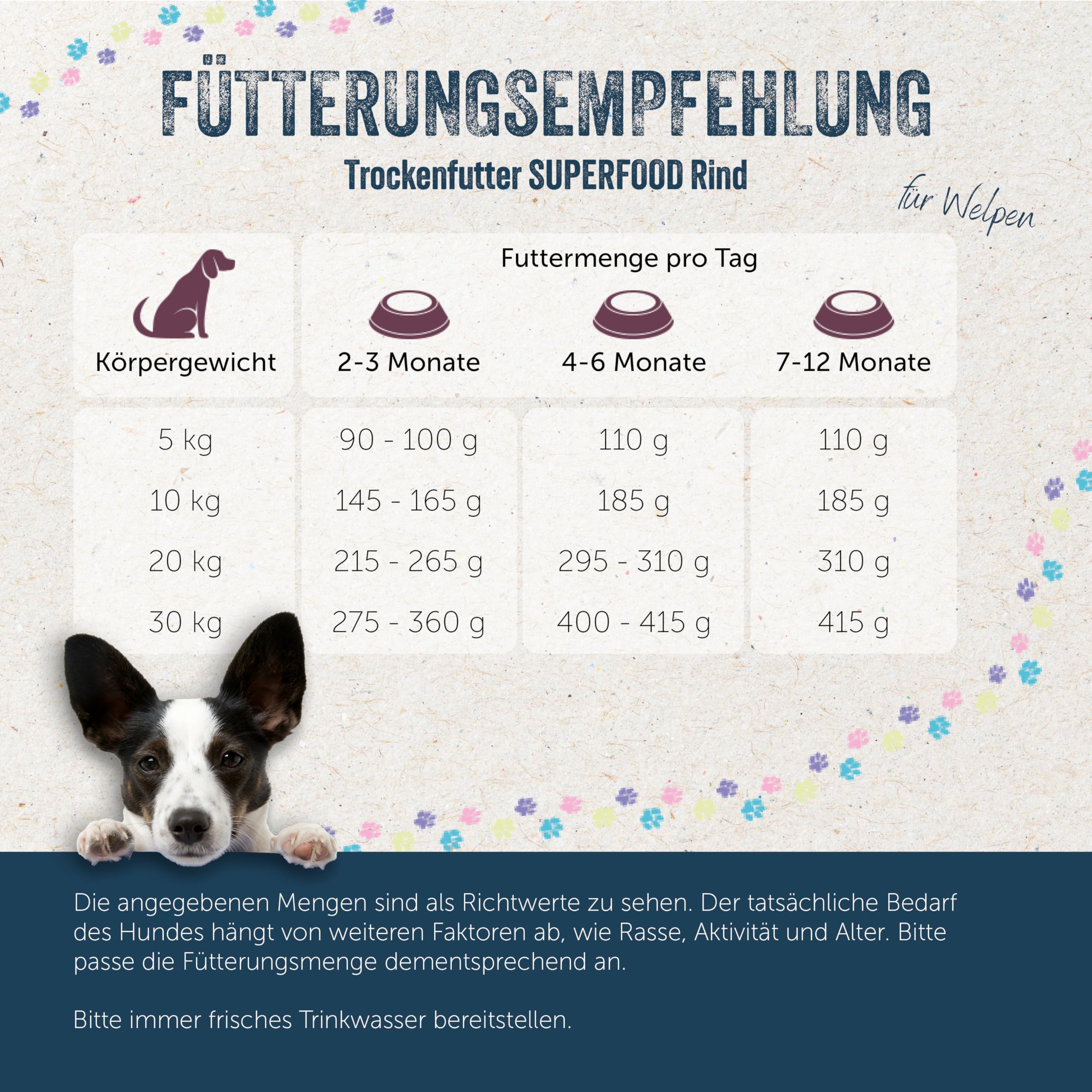 Lakefields SUPERFOOD | Premium Welpenfutter trocken | 61% Rind | 4 x 1kg | Getreidefreies Trockenfutter für Welpen | Mit Löwenzahn, Leinsamen & Roter Beete | Von Tierärzten entwickelt