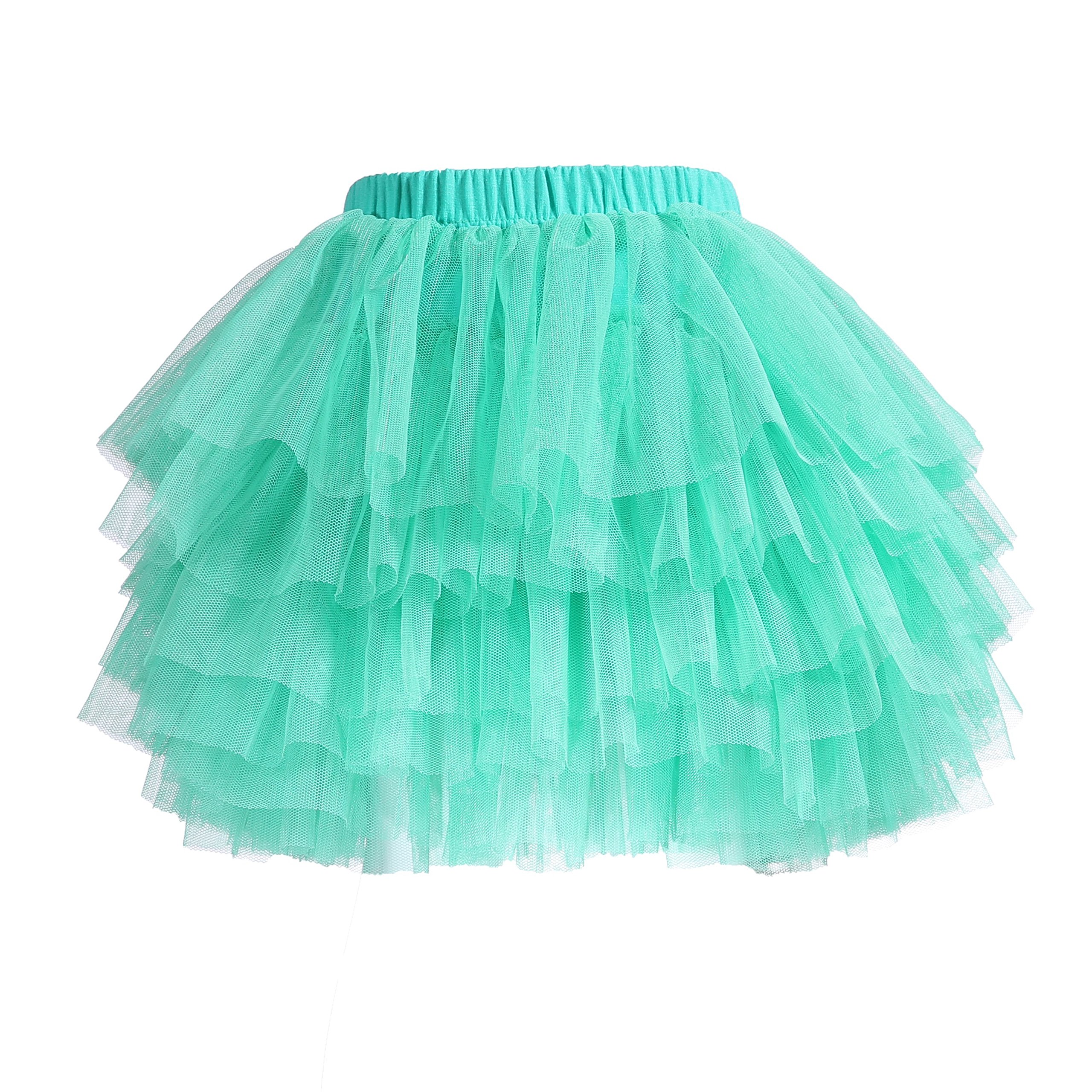 Falda tutú para bebé niña niño 6 capas Tulle faldas 1-8T - verde - 3-4 años