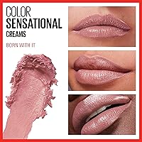 Vista 49 de Maybelline Color Sensational Lipstick, Lip Makeup, Cream Finish, Hydrating Lipstick, Rum Riche, Deep Nude ,1 Count #BLUSHING BUD