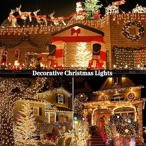 Miniatura 3 de Guirnalda de luces de Navidad para exteriores, 1000 LED de 344 pies con control remoto, fácil de moldear, impermeable, enchufable, luces de hadas