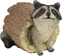 Design Toscano Bandit Raccoon Garden Statue - Realistic 10" Indoor/Outdoor Cast Stone Resin Sculpture, Hand-Painted Full Color