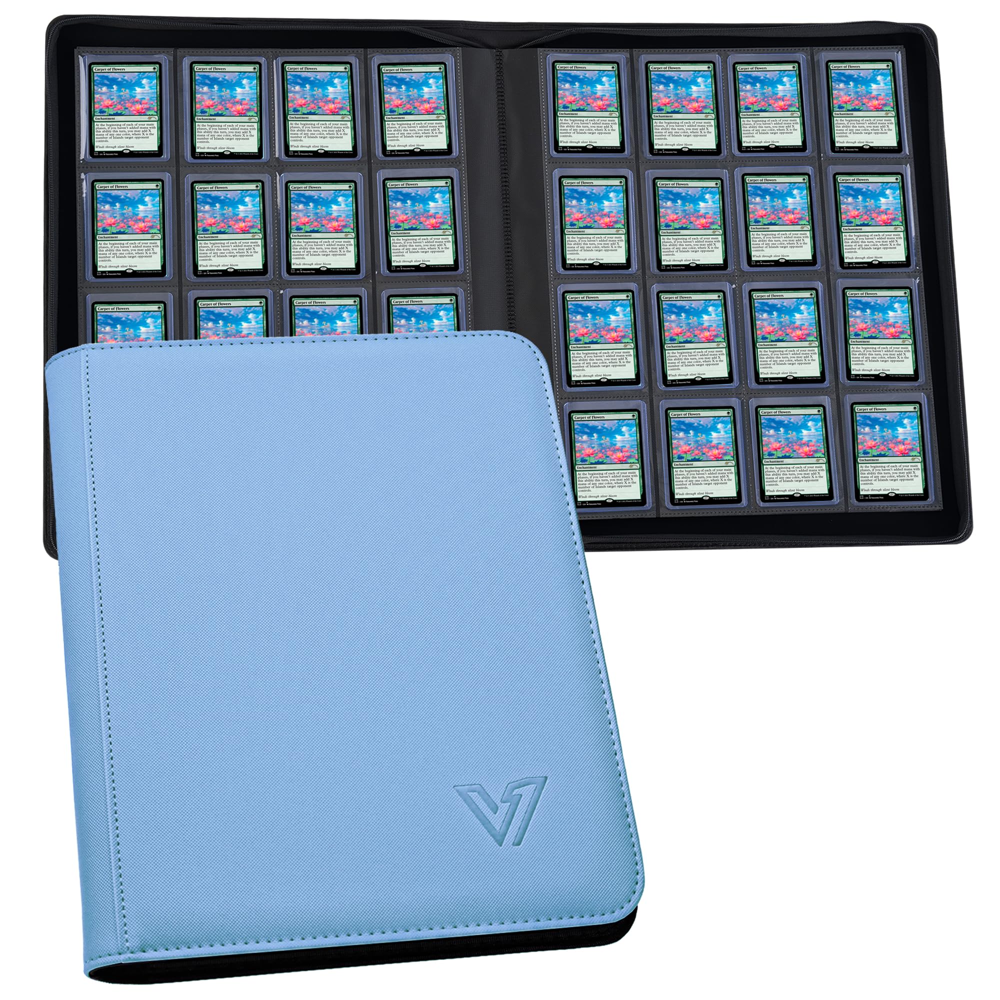 Classeur pour chargeur par le haut rigide bleu de haute qualité avec 16 poches double face