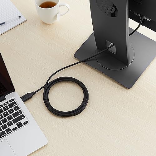 Vista 7 de Tienda Basics Cable de pantalla DisplayPort a HDMI, unidireccional, 4k30Hz, 1920x1200, 1080p, conectores chapados en oro, 10 pies, negro