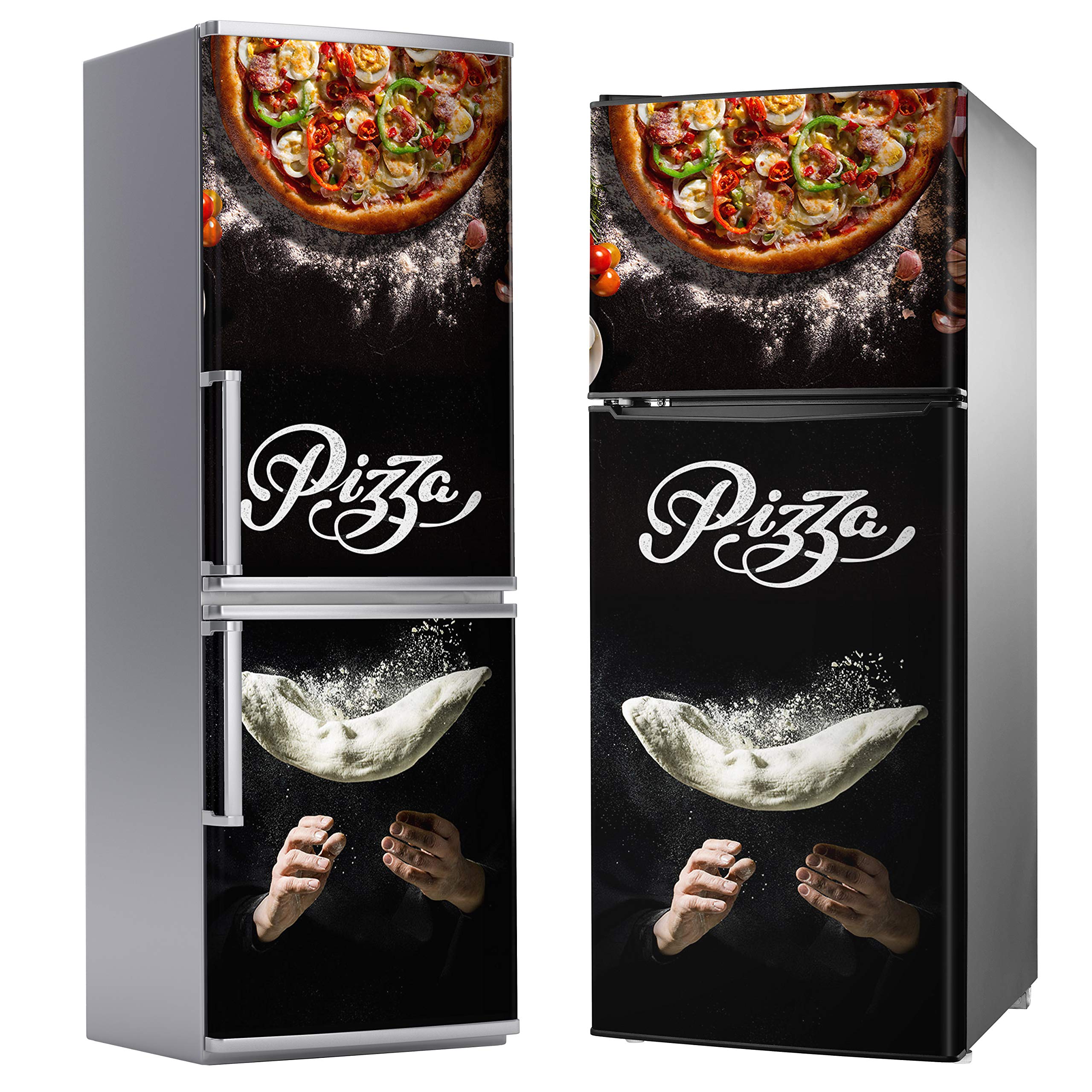 MEGADECOR Adesivo Per Frigorifero Fondo Per Pizza – Pellicola Decorativa In Vinile Anti-bolle Per Elettrodomestici - 4