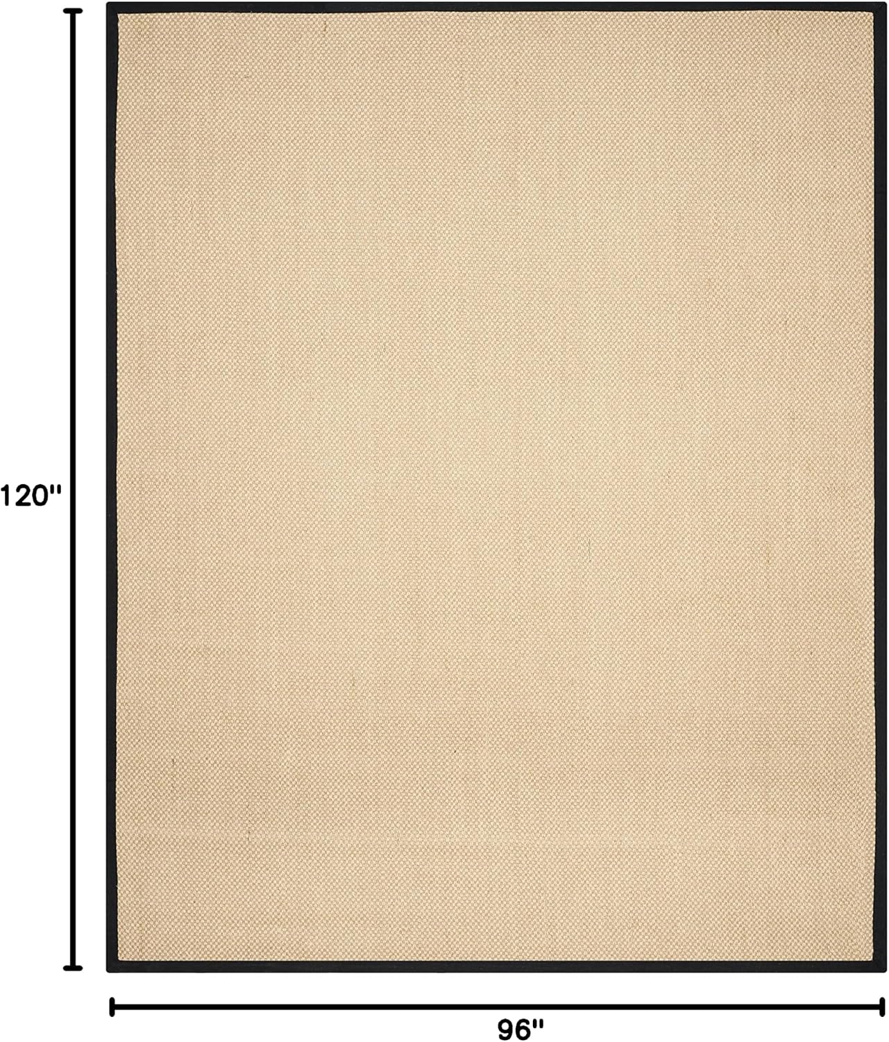 SAFAVIEH Area Rug 8x10 - Natural Fiber Collection - Large - Maize & Black, Sisal, Woven Design with Border (NF141A)