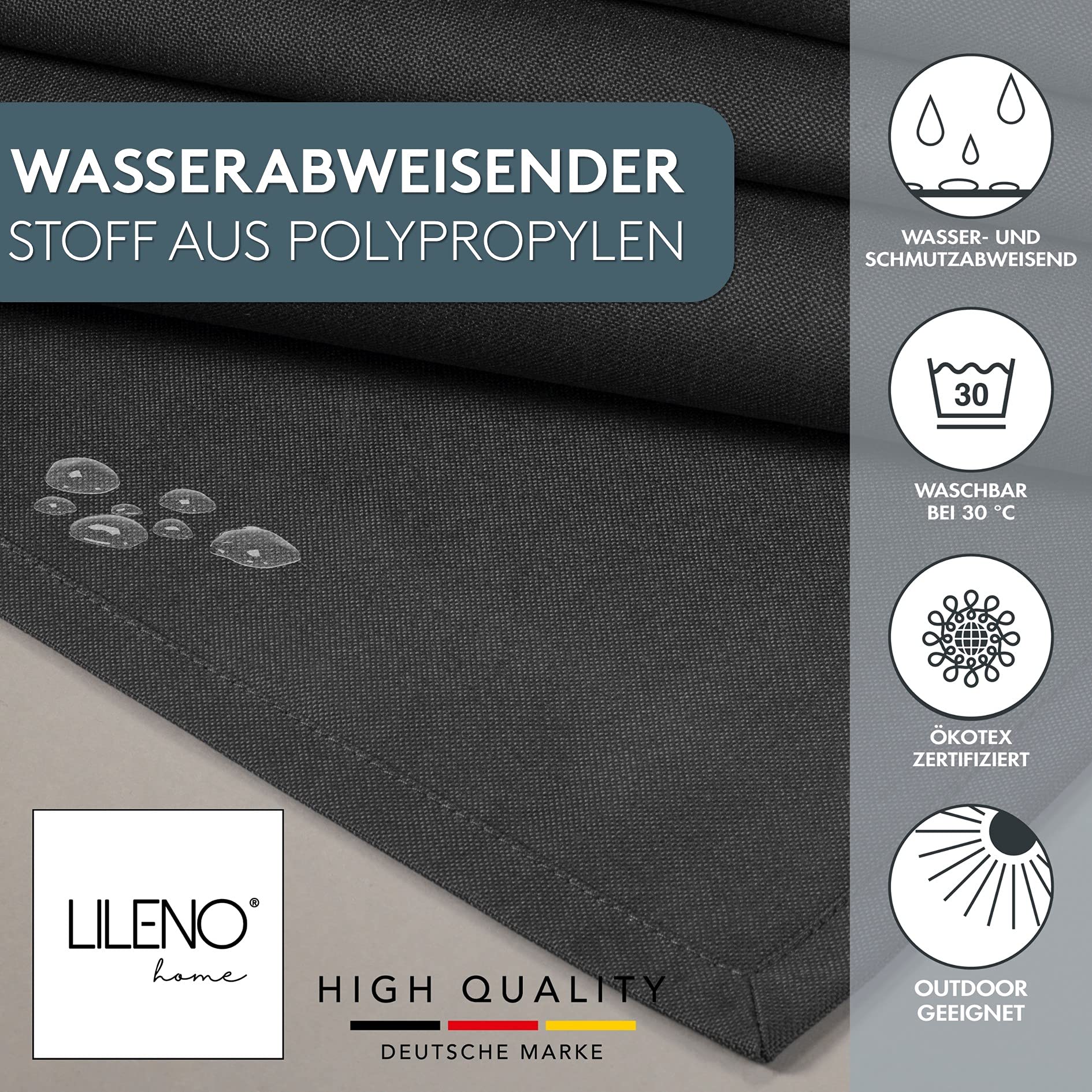 LILENO HOME ANRO Tafelkleed, rond, afwasbaar, 140 cm rond, in petrol, gezoomd polypropyleen weefsel, waterdicht, met vlekbescherming LILENO HOME ANRO Tafelkleed, rond, afwasbaar, 140 cm rond, in petrol, gezoomd polypropyleen weefsel, waterdicht, met vlekbescherming