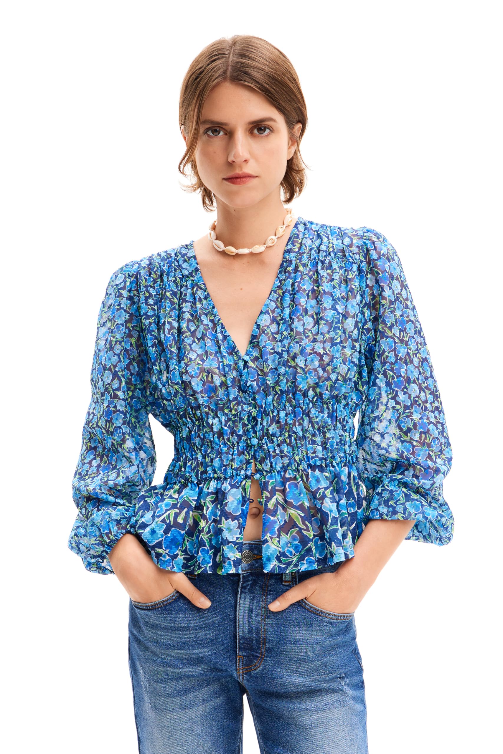 Desigual Damen Bleu Bluse Zoé