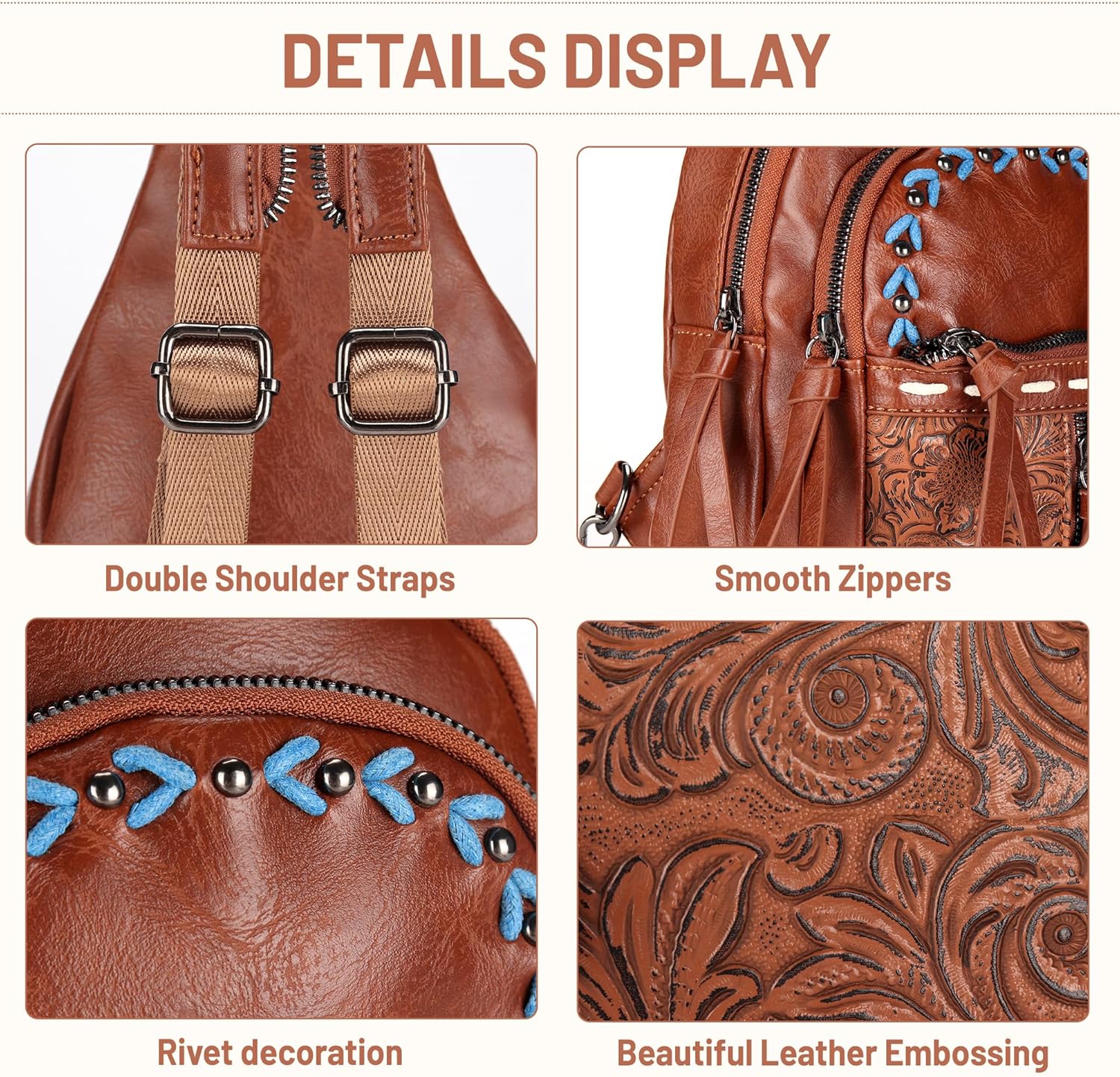 Sling Bag Crossbody Bags for Women Trendy Leather Fanny Packs Chest Bag Sling Crossbody Backpack for Travel (Chocolate Color) - Image 7