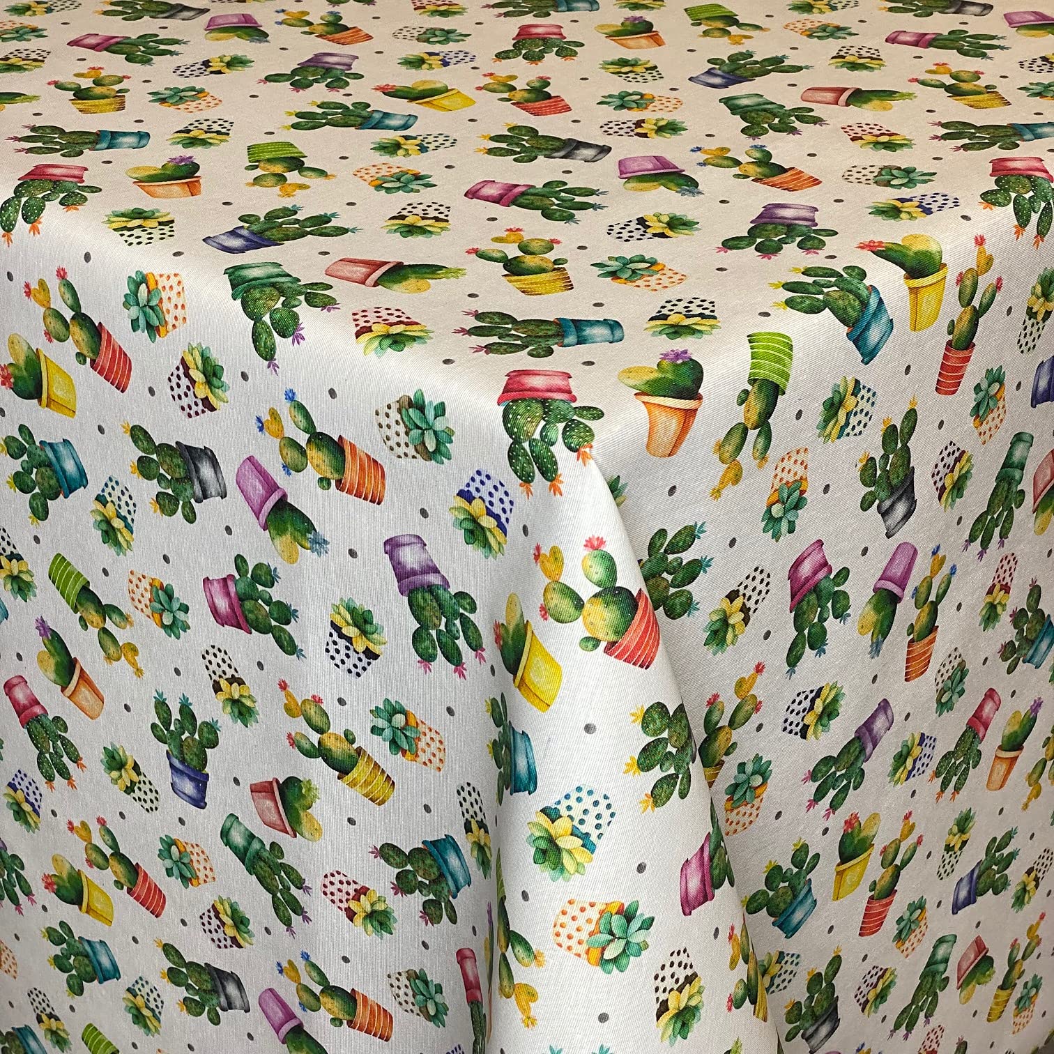 KEVKUS Nappe Jacquard Enduite DG88 - Prairie Florale - Rectangulaire - Rond - Ovale - Bord Passepoil Coton - 120 X 220 Cm