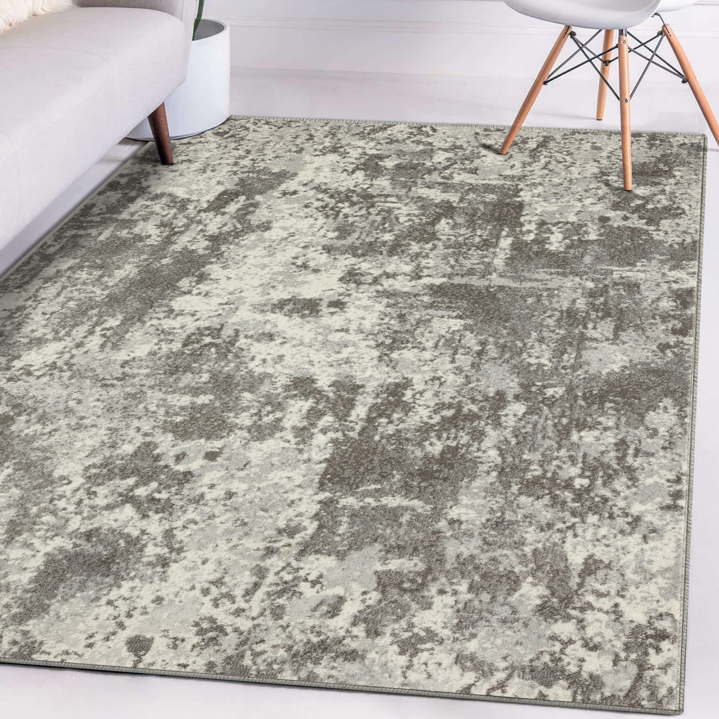 LUXE WEAVERS Kingsbury Collection 7662 Grey 8x10 Abstract Area Rug