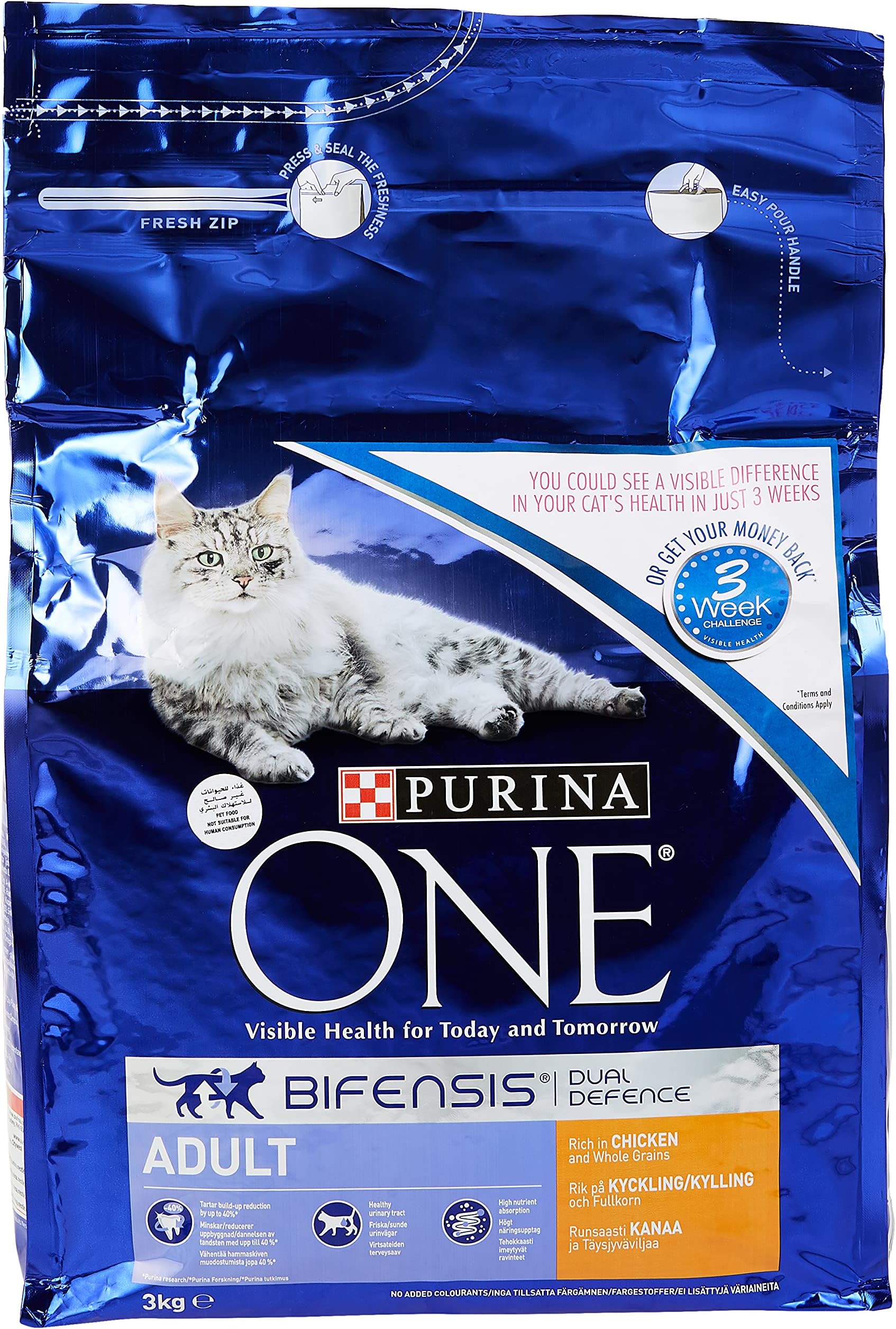 Purina One Adult Cat Chicken And Whole Grains, 3 Kg