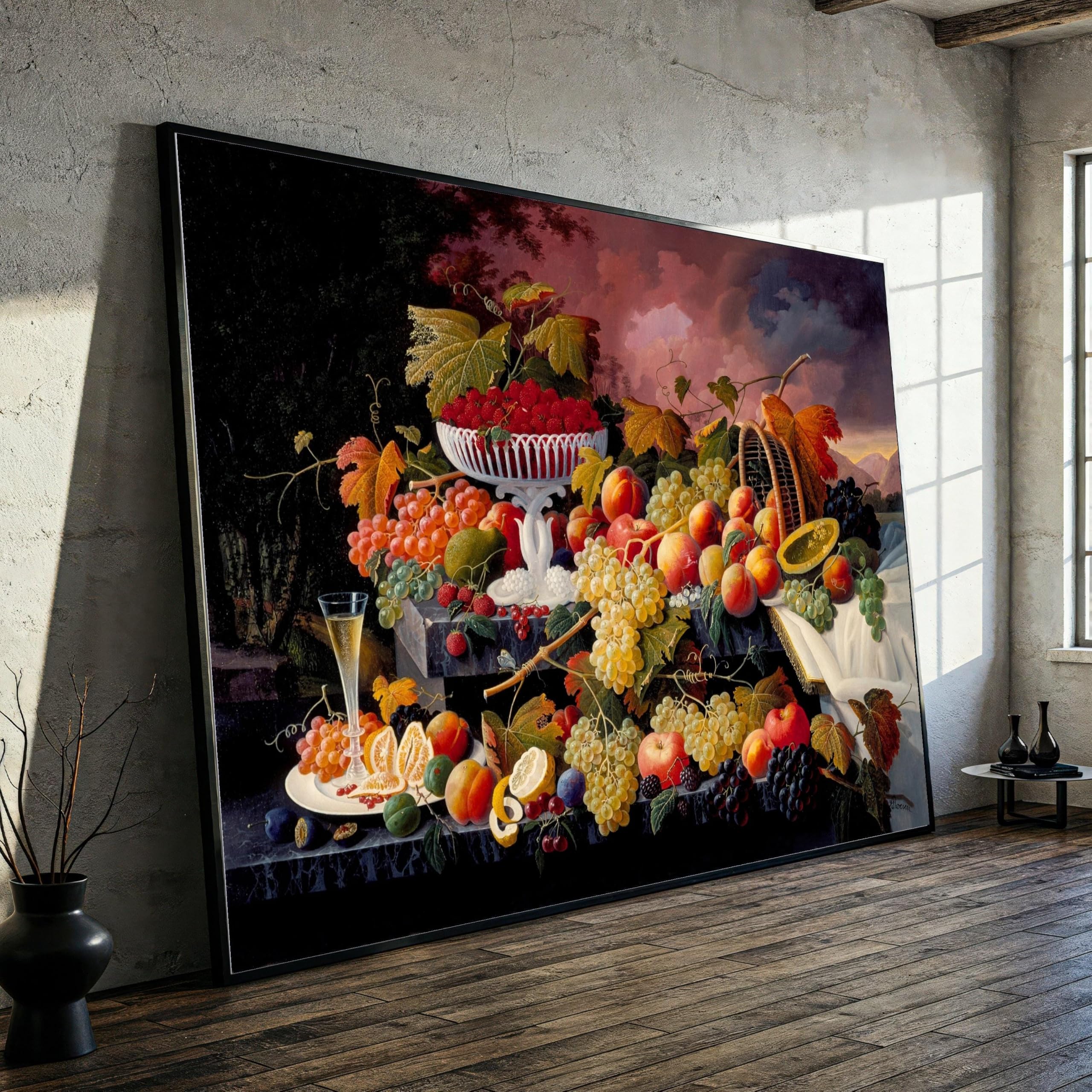 Décoration murale raisin et pêche style nature morte chic - 8