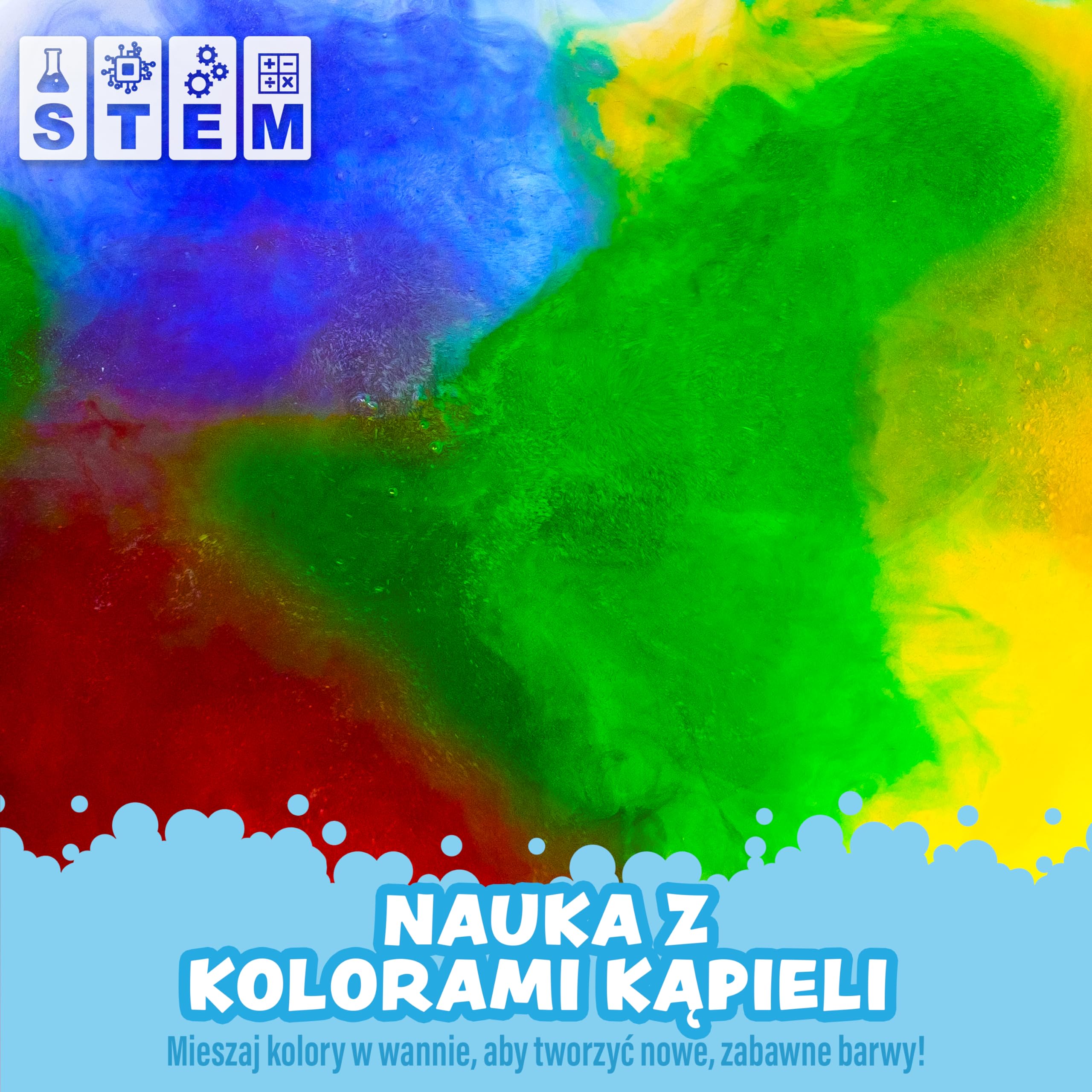 Tub Works® Kolorowe Pastylki do Kąpieli 150 szt | Nietoksyczne & Bezzapachowe | Kolorowe Tabletki do Kąpieli dla Dzieci | Twórz Kolory Podczas Kąpieli | Pastylki Do Wody w 7 Kolorach | Kule Do Kąpieli