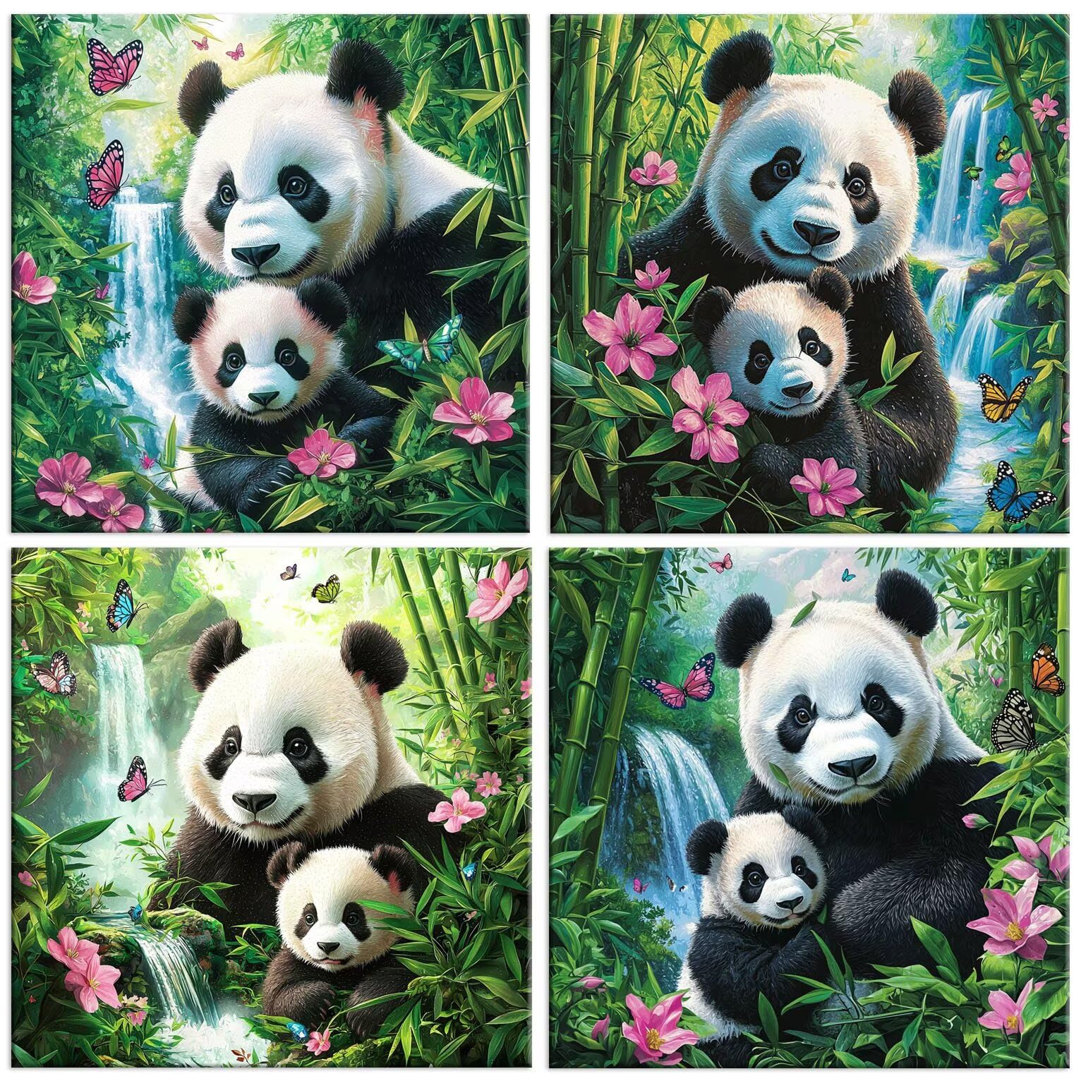 Panda del bosque de bambú 5D Kits de Pintura de Diamantes 35x35cm G-957