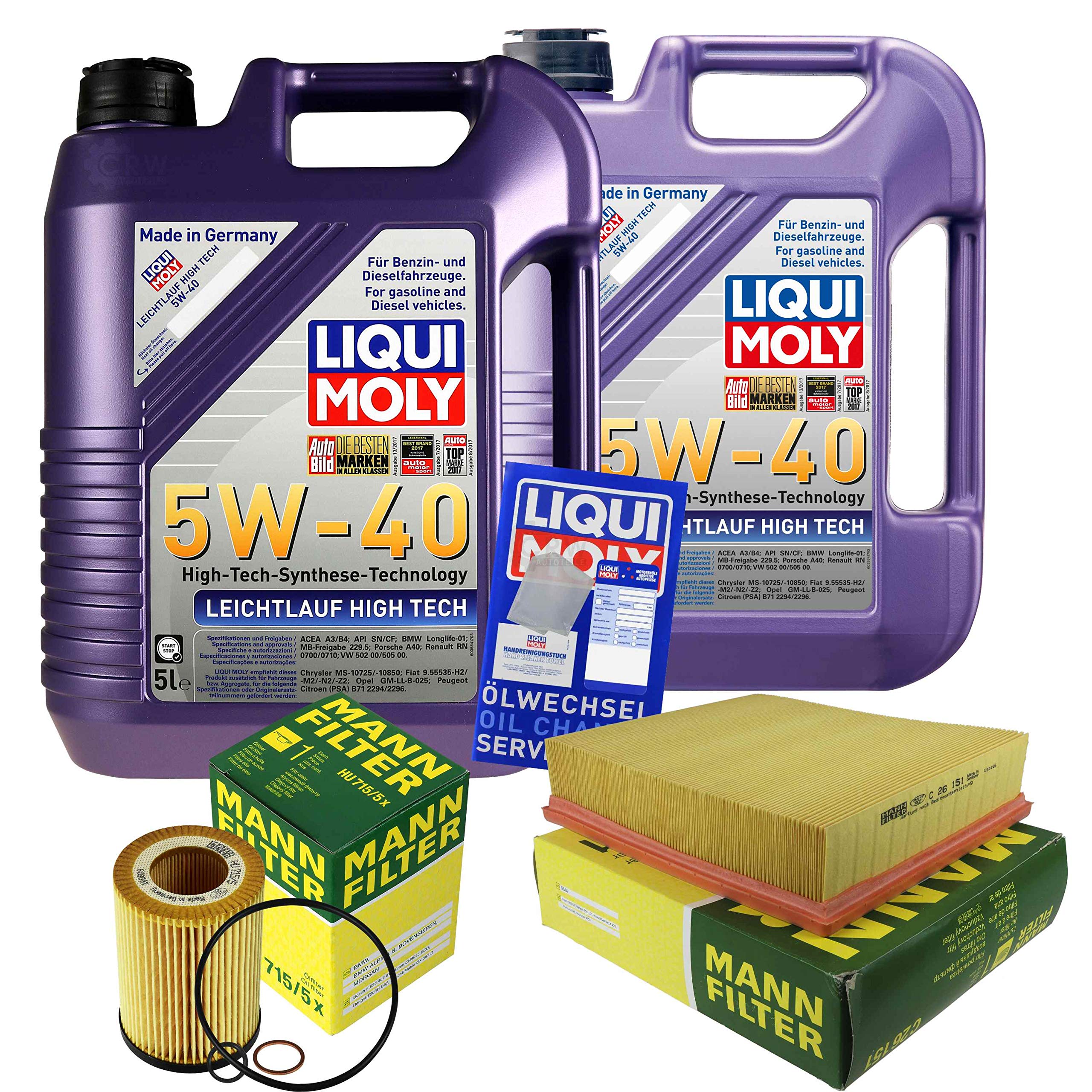 Kit d'inspection 10 l LM LL High Tech 5W-40 + filtre à air MANN