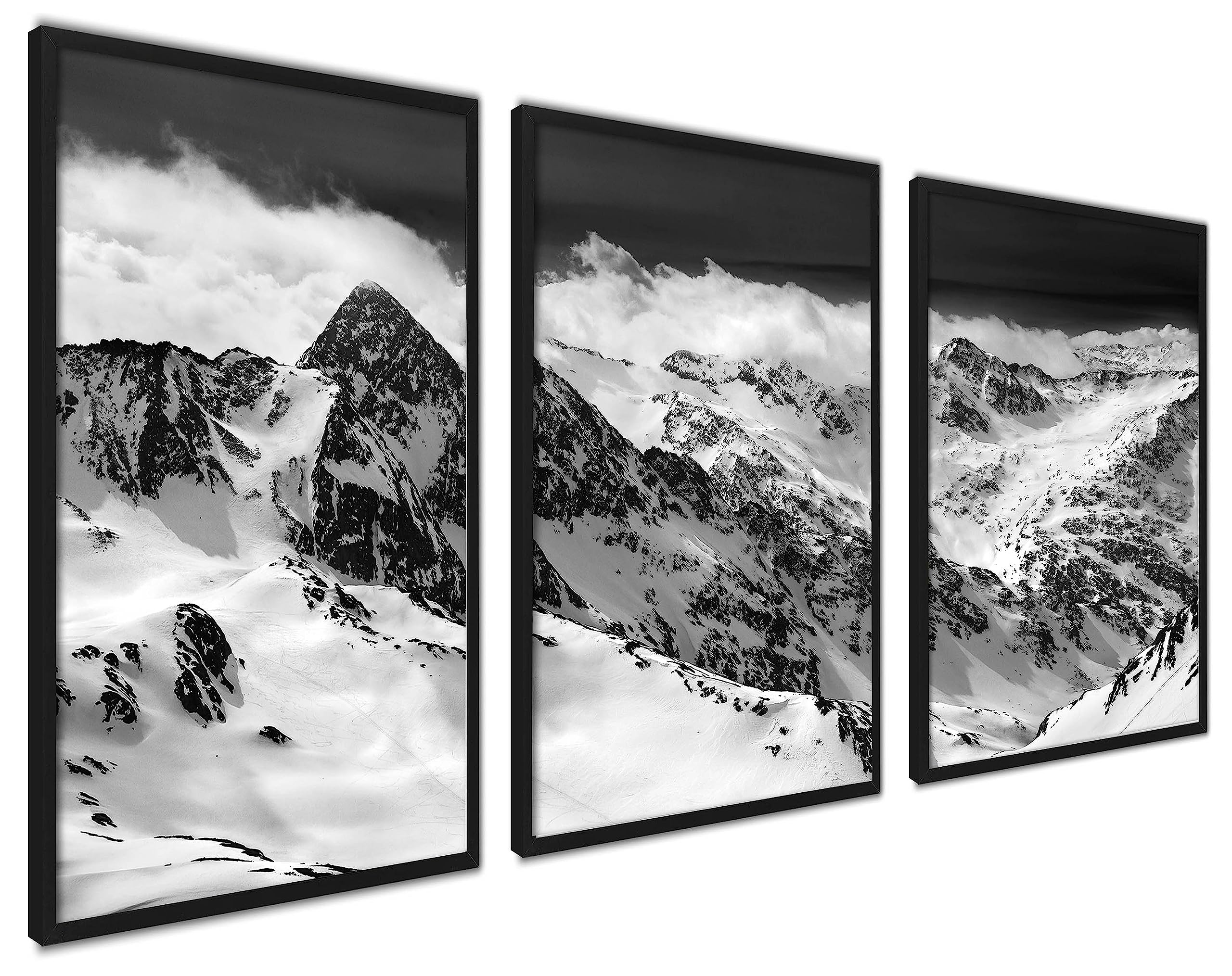 ag.art deco Pack of 3 Wall Art 30x40cm Black Frame Wall Decor Modern Design