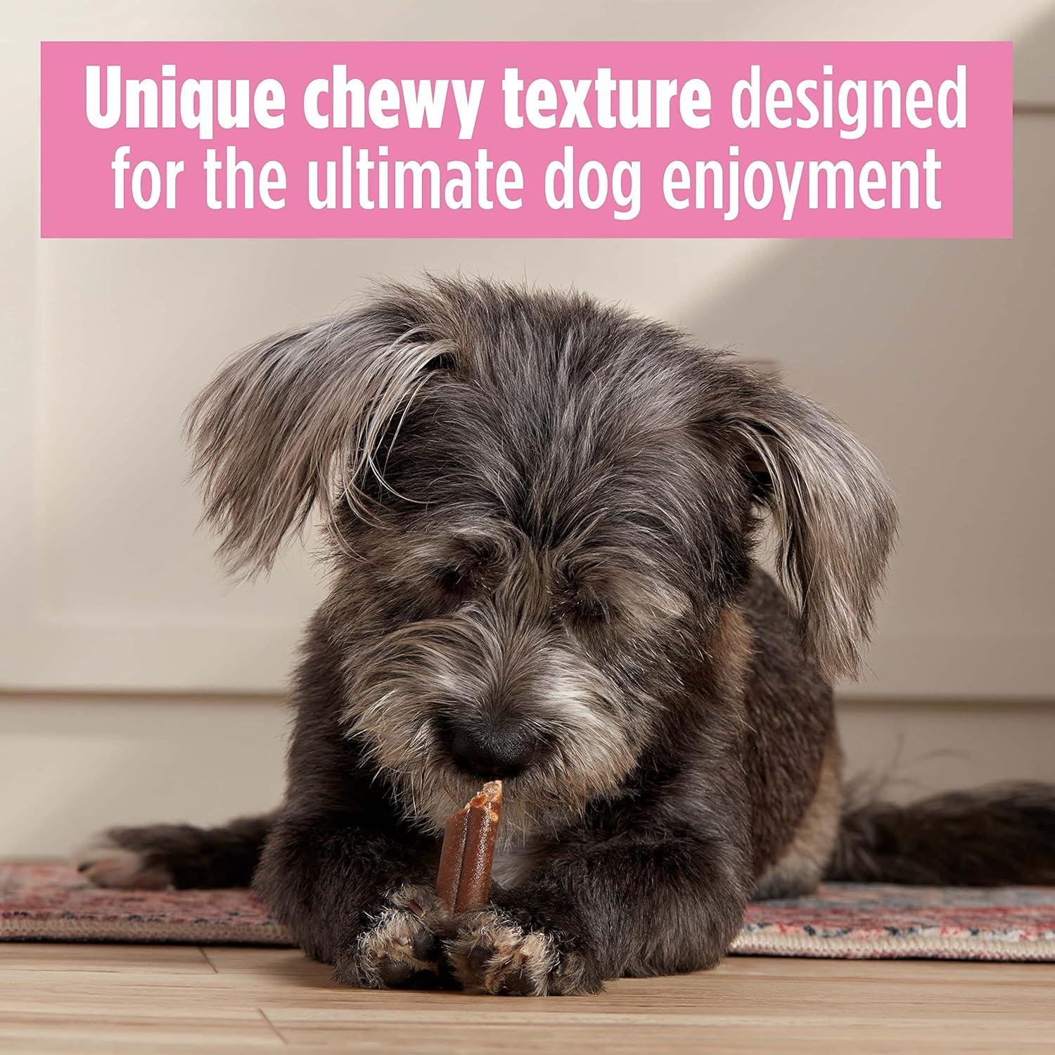 Milk-Bone Mini Comfort Chews, Chewy Texture and Real Beef, 18 Mini Chews (Pack of 4)