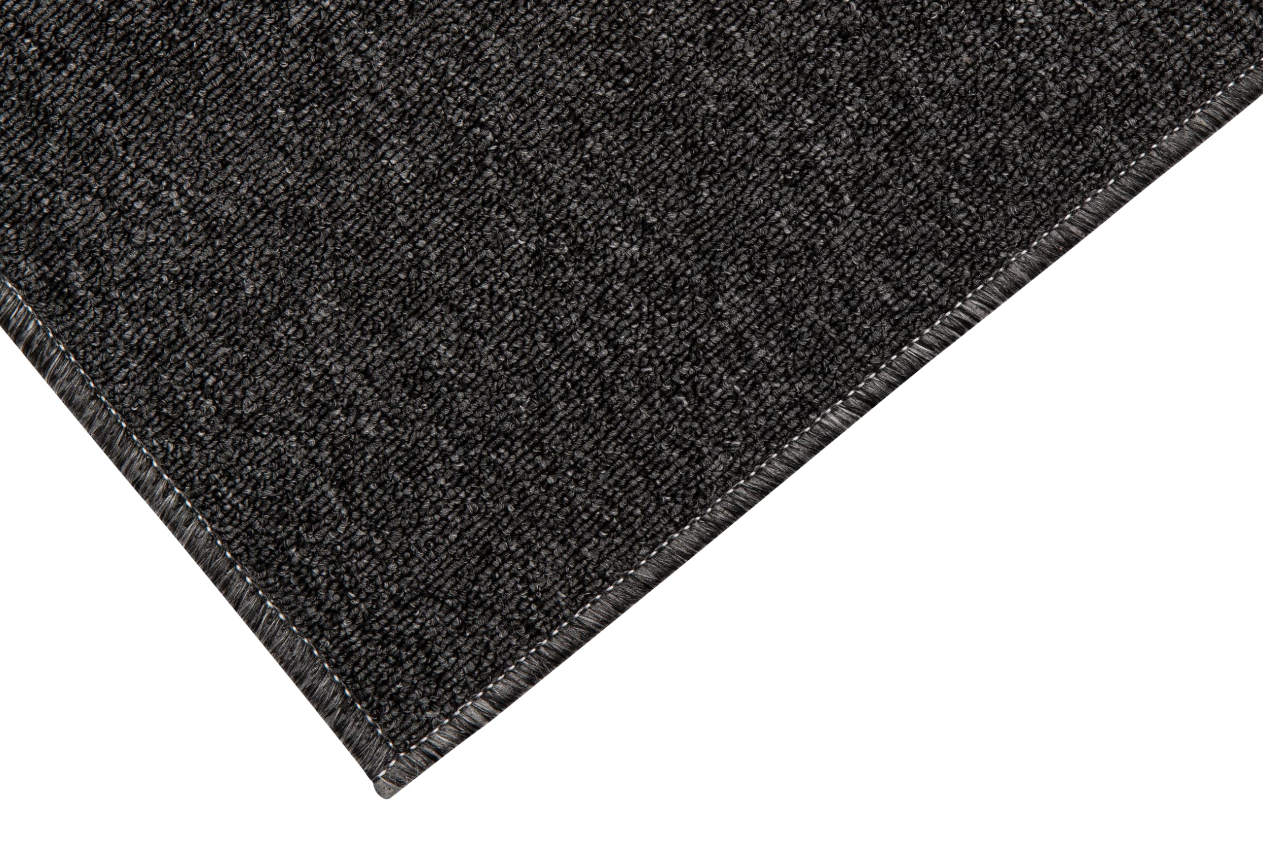 TAPISO Nizza Teppich Anthrazit Einfarbig Melange Anti Rutsch Loop-Teppich Waschbar Wohnzimmer Schlafzimmer Büro Pflegeleicht ÖKO-TEX 160 x 220 cm