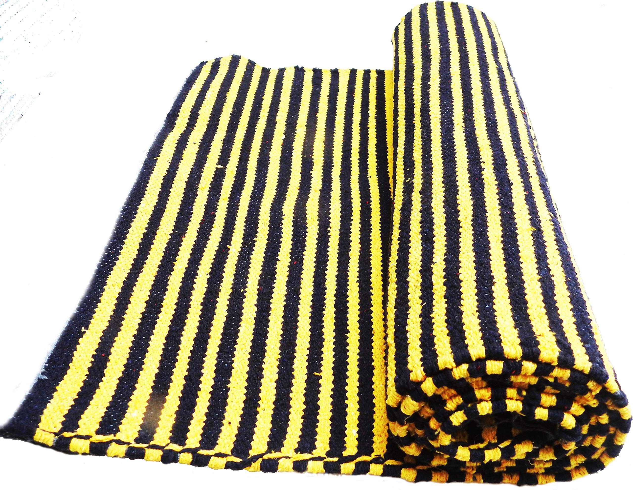 Awadh Chikan Craft Organic Cotton Handmade Yoga Mat Meditation Mat Washable Skin-Friendly Easy Foldable Rug 24x72 inches