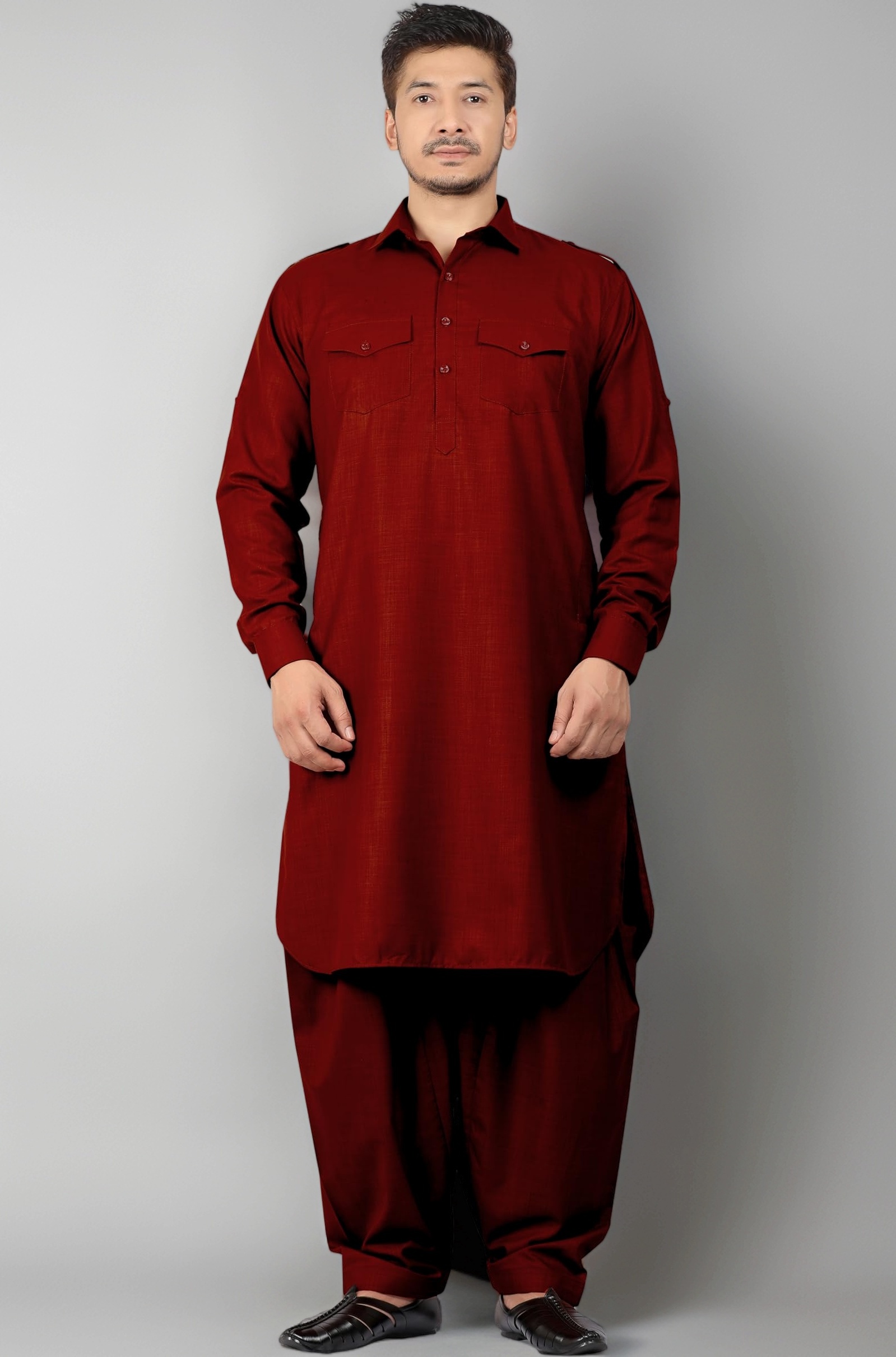 K-ROYALS Full Pathani Suit for Mens/Cotton Blend Pathani kurta payjama set for mens