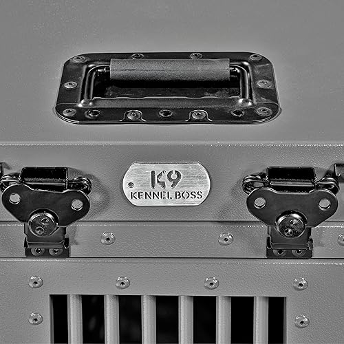 Miniatura 6 de Jaula para Perros Resistente Completamente Plegable de Aluminio con Recubrimiento en Polvo - Pequeña (Gris)