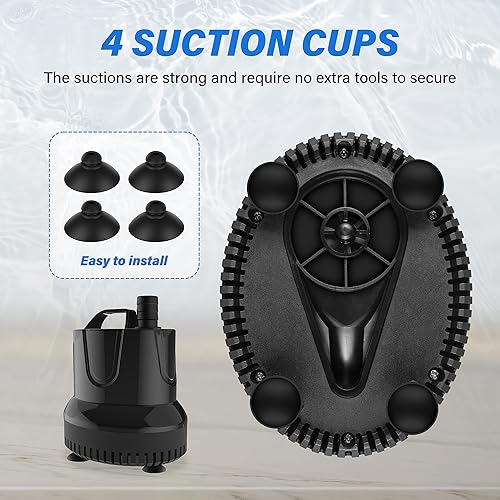 Miniatura 5 de Simple Deluxe Bomba de mesa de agua de succión inferior 660GPH 45W (2500LH) con 3 boquillas para pecera, estanque, acuario, hidroponía, fuentes,