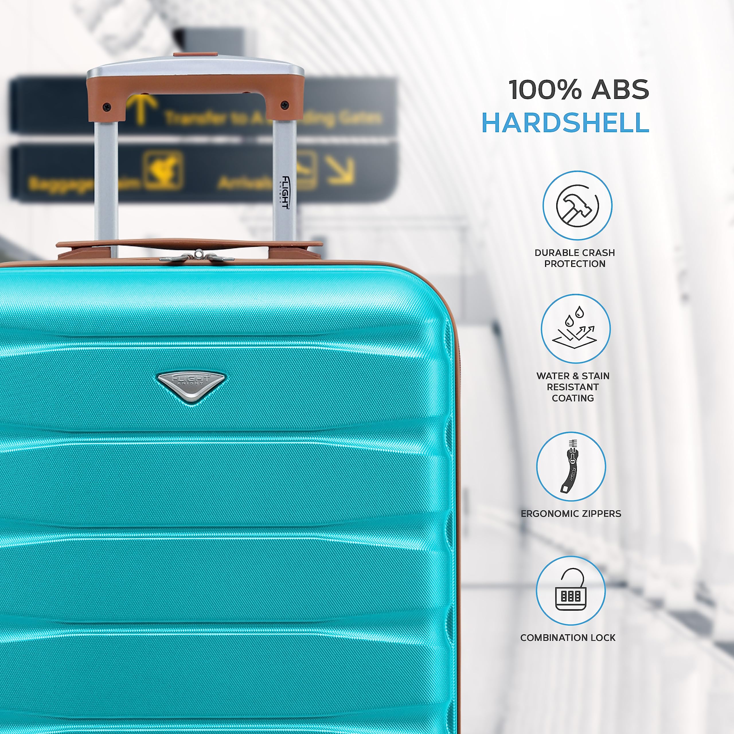 Flight Knight Cabin Suitcase 55x40x20 Ryanair Priority, EasyJet, Jet2 Lightweight Small Durable 4-Wheel Cabin Case, Carry-On for Over 60 Airlines, Hard Shell, 10kg Hand Luggage Bag (55 x 40 x 20 cm)