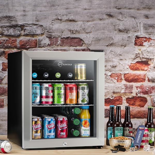 Subcold Super50 LED – Mini Fridge | 50L Beer, Wine & Drinks Fridge | LED Light + Lock and Key | Energy Efficient (Stainless Steel) - 2
