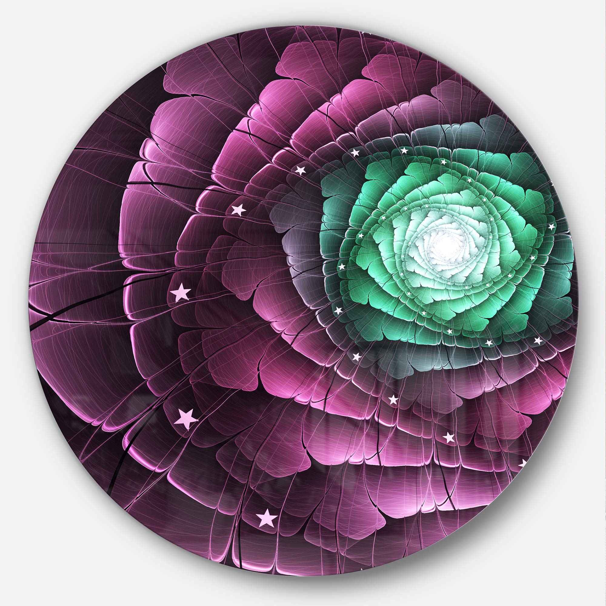 Designart MT11820-C11 Fractal Flower Green Purple Digital Art