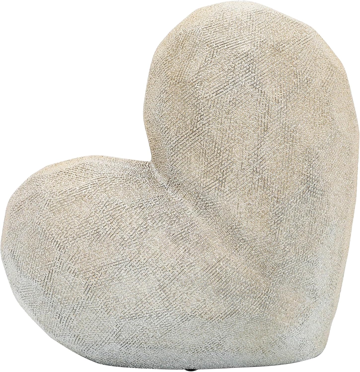 Decorative Ceramic Heart Sculpture for Home Decor - Ornament for Bathroom, Office, and Living Room Decor - Modern Figurine Accent for Bedroom, Shelf Display, and Coffee Table - 11", Gold & Metallic