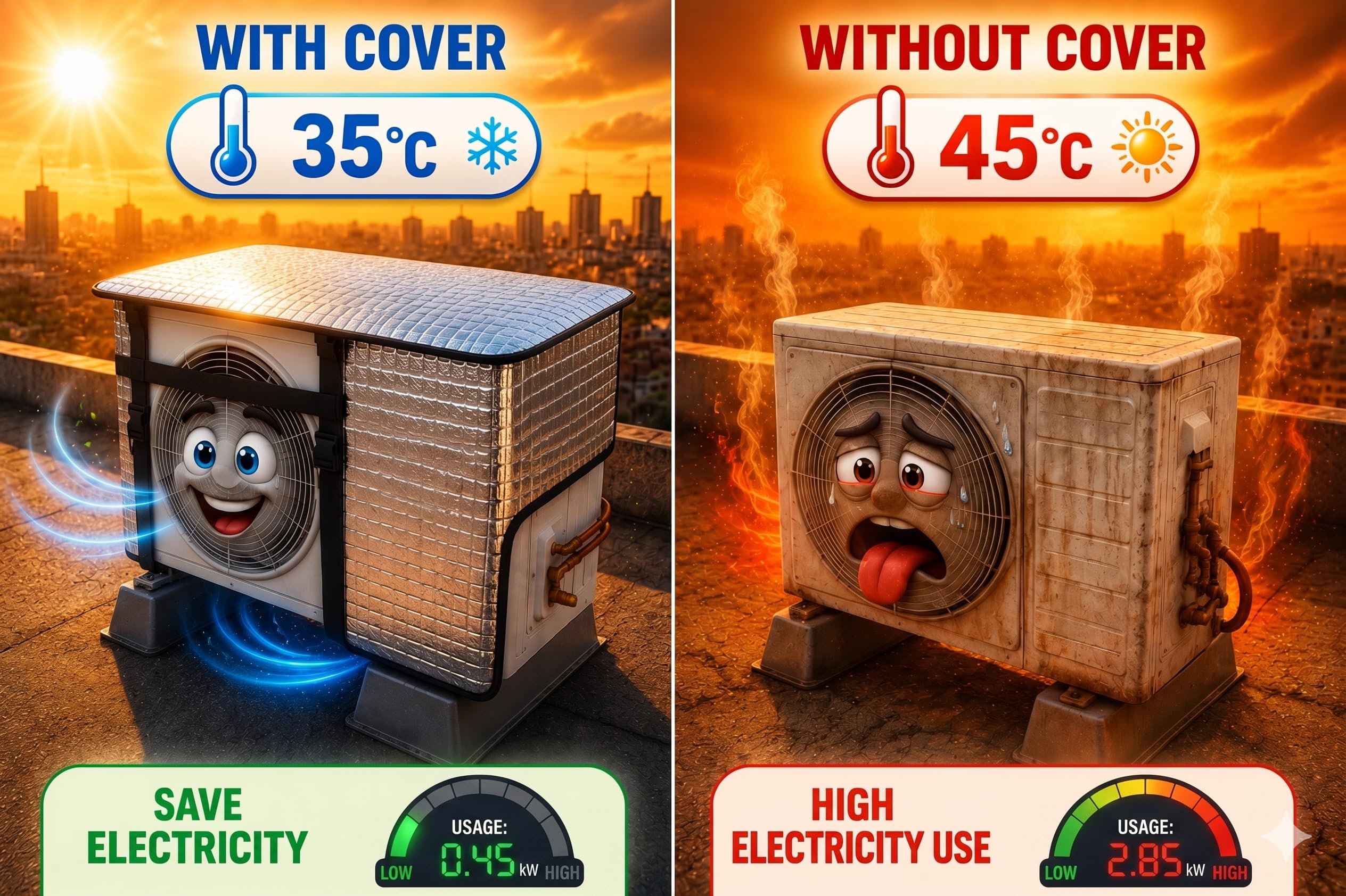 AC Outdoor Unit Cover - Sun & Heat Protection -2 AC Outdoor Unit Cover - Sun & Heat Protection -2