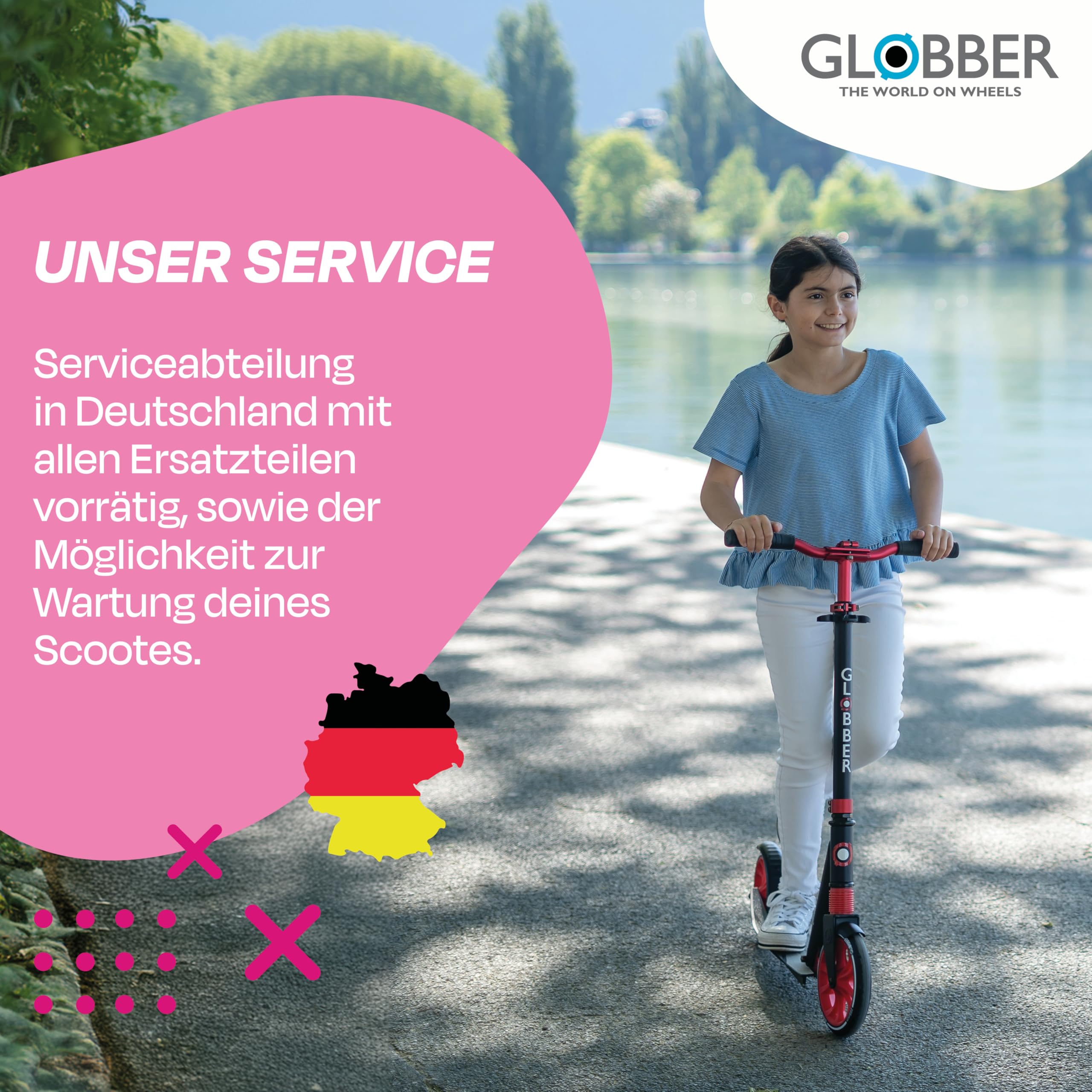 GLOBBER NL 205 Roller – Tretroller Kinder ab 8 Jahre, Teens und Erwachsene - Scooter 205 mm - ABEC 7 – höhenverstellbar
