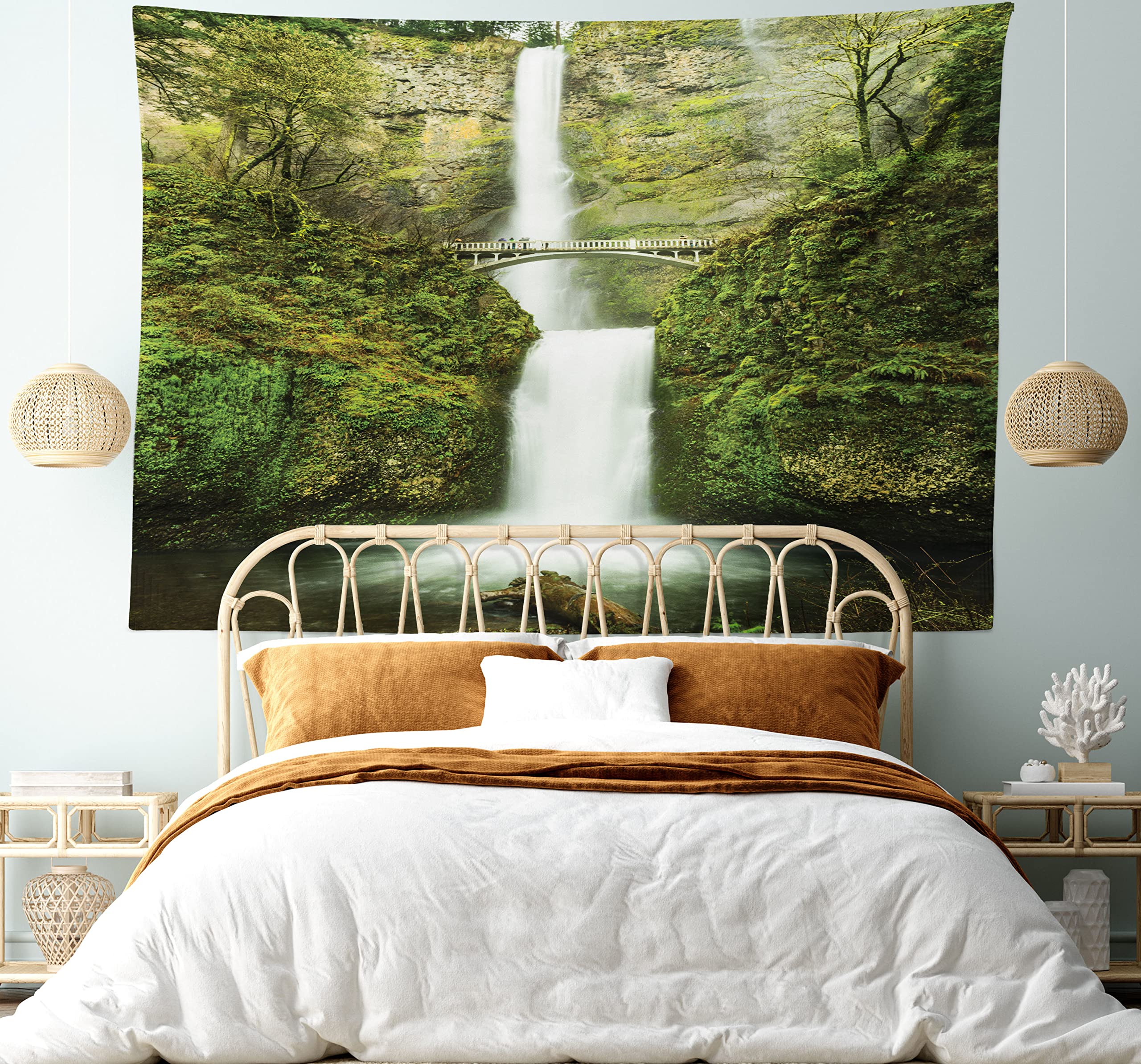 ABAKUHAUS Hobbit Arazzo, Overhill Matamata, Tessuto Parete Appeso Decorazione per Camera da Letto, Soggiorno, dormitorio, 230 x 140 cm, Verde Marrone